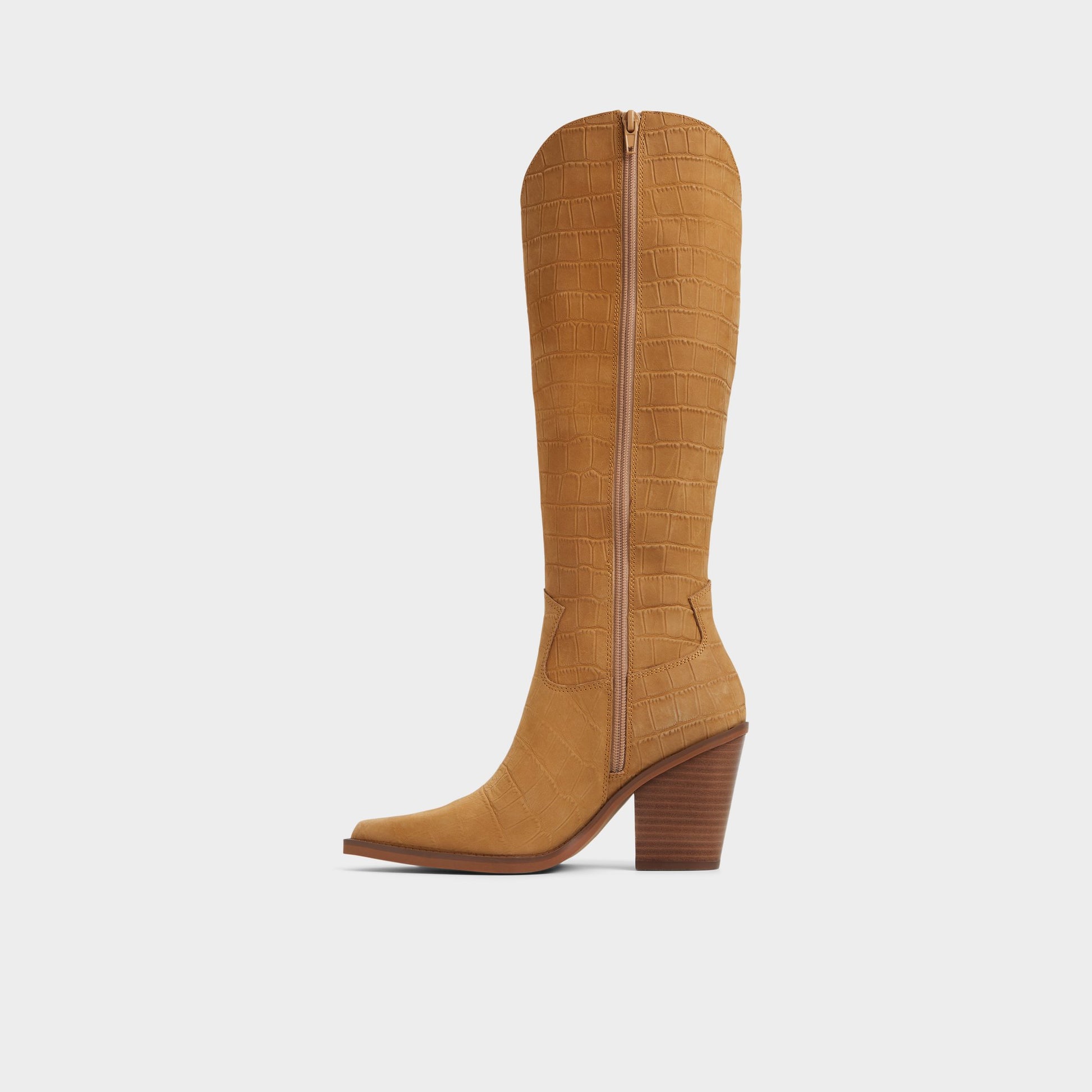 Side view of Butterscotch Nevada Over-the-knee western boot