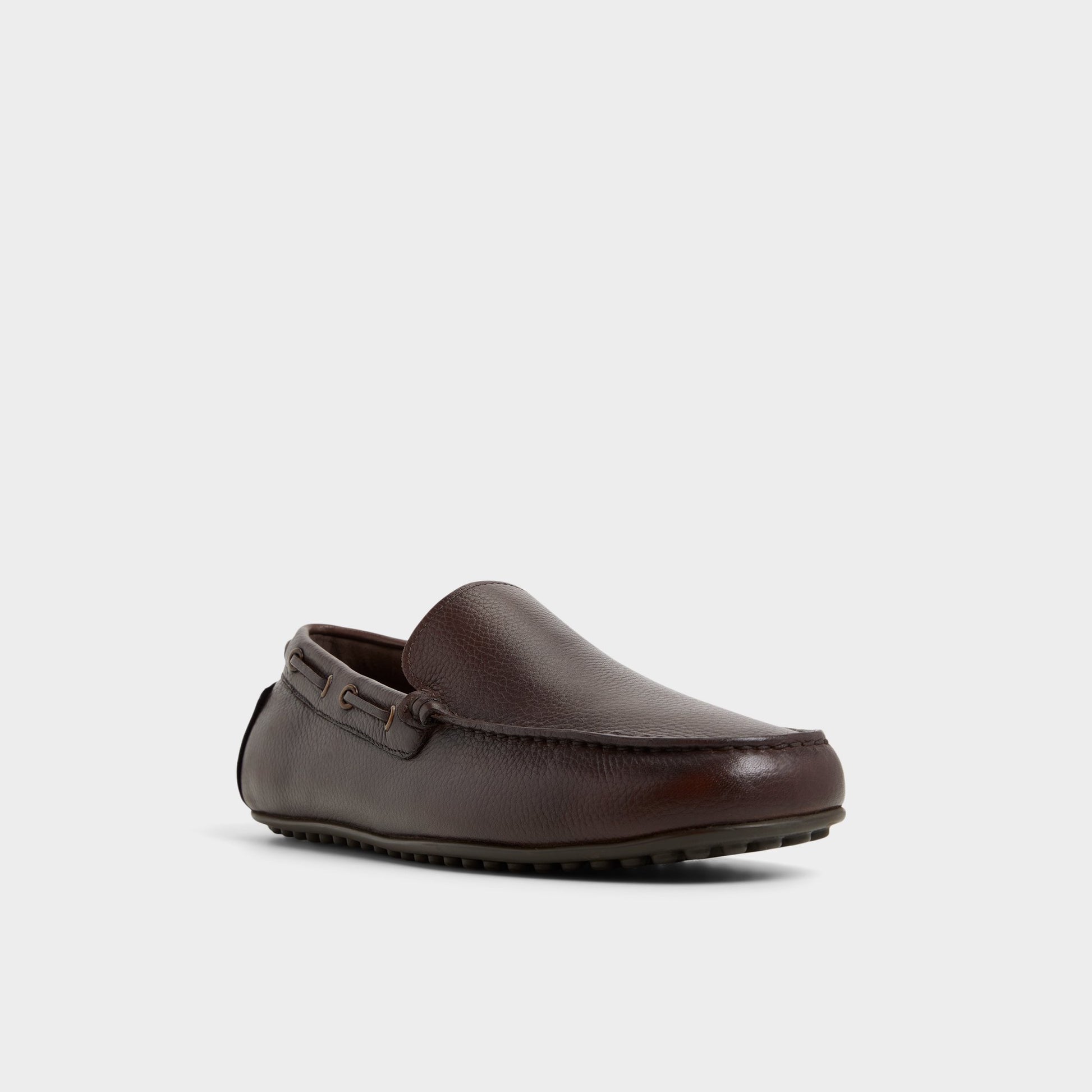 Three-quarter angle of Dark brown Horton-in Driving shoe's front side
