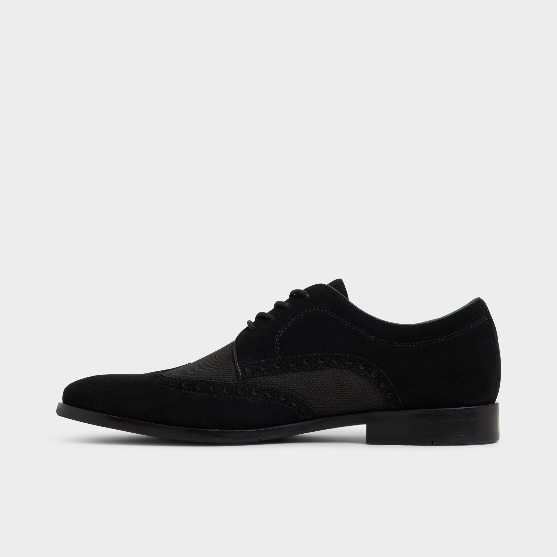 Side view of Open Black Sargasso Oxford shoe