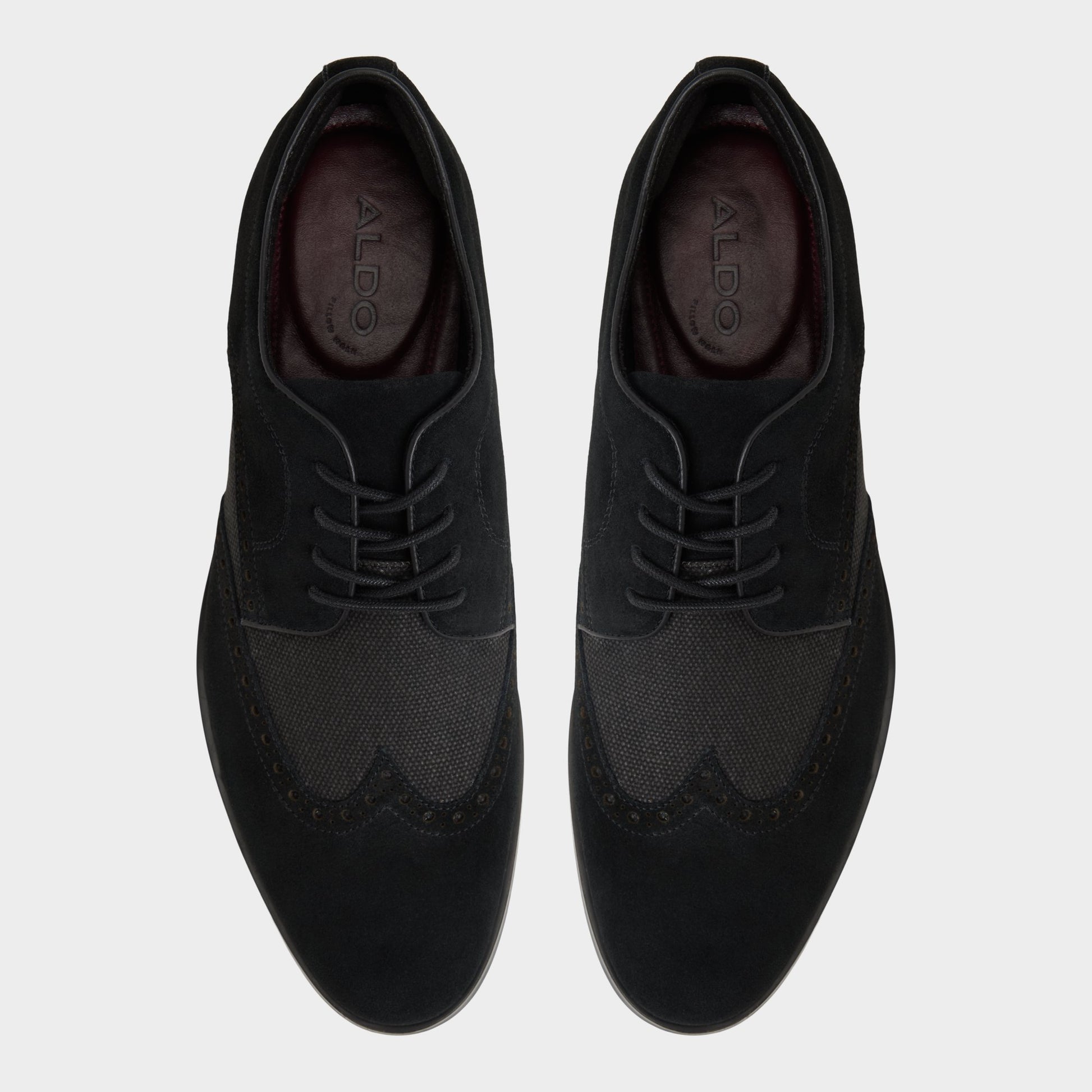 Top-down view of the Open Black Sargasso Oxford shoe