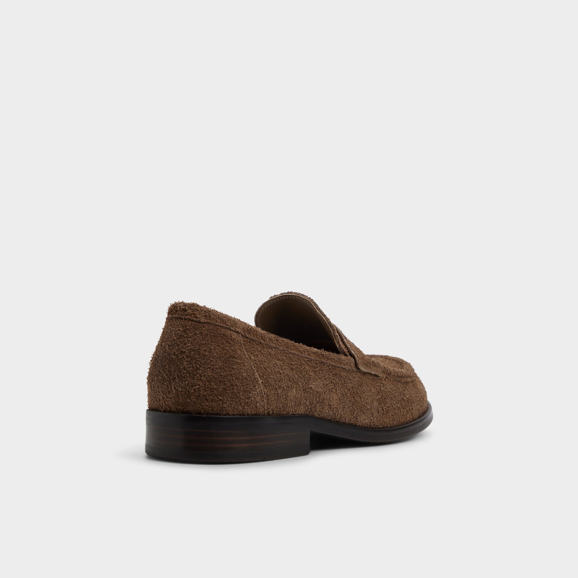 Three-quarter angle of Open Brown Alexio Loafer's back side