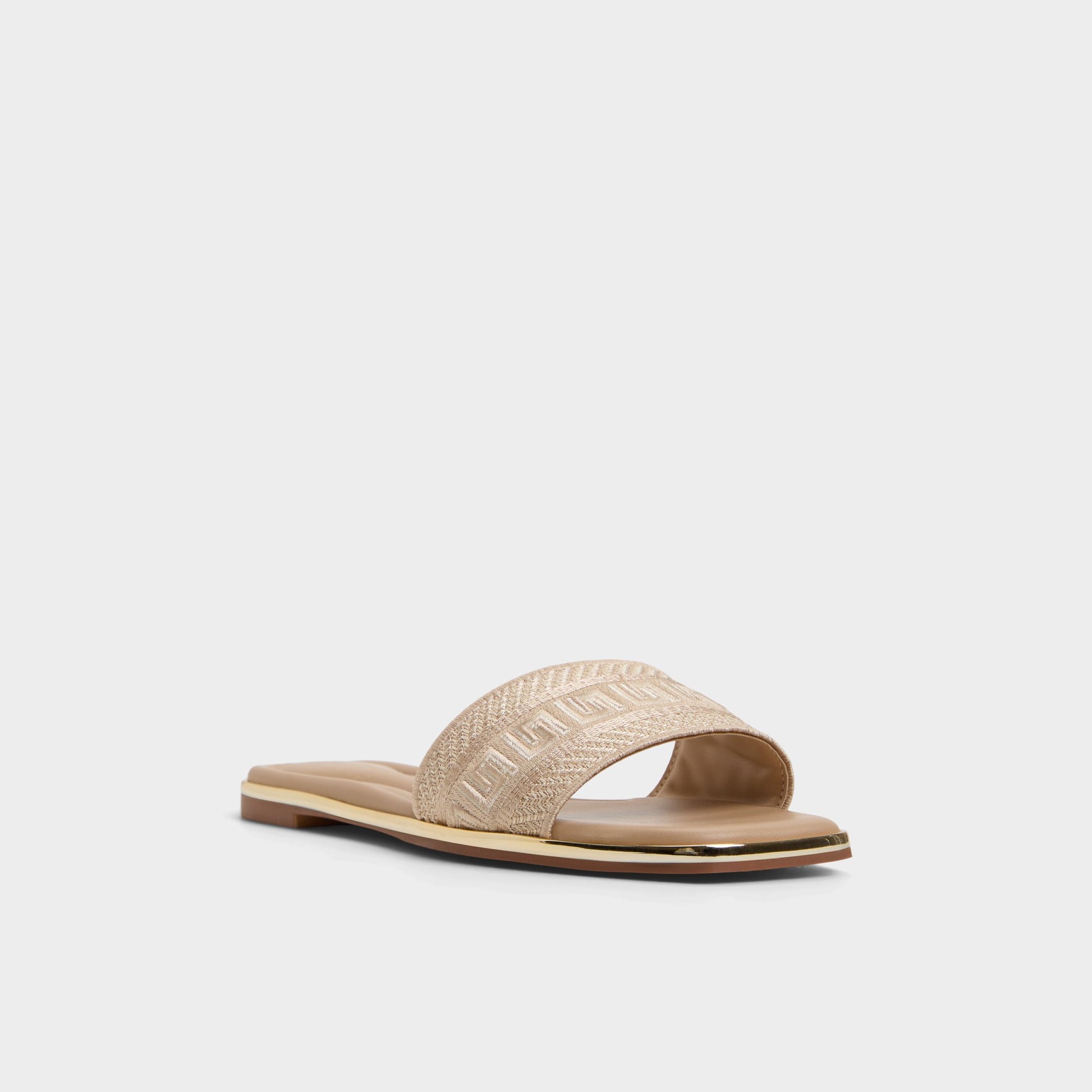Three-quarter angle of Sand Oceania Slide sandal's front side