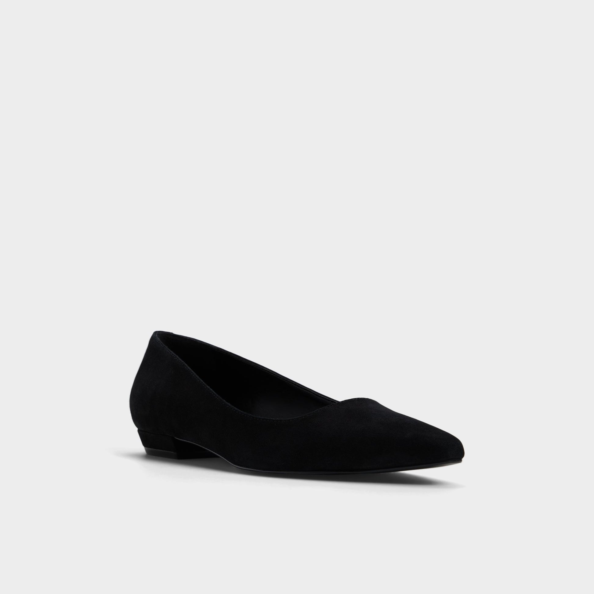 Three-quarter angle of Black Estelli Ballerina's front side