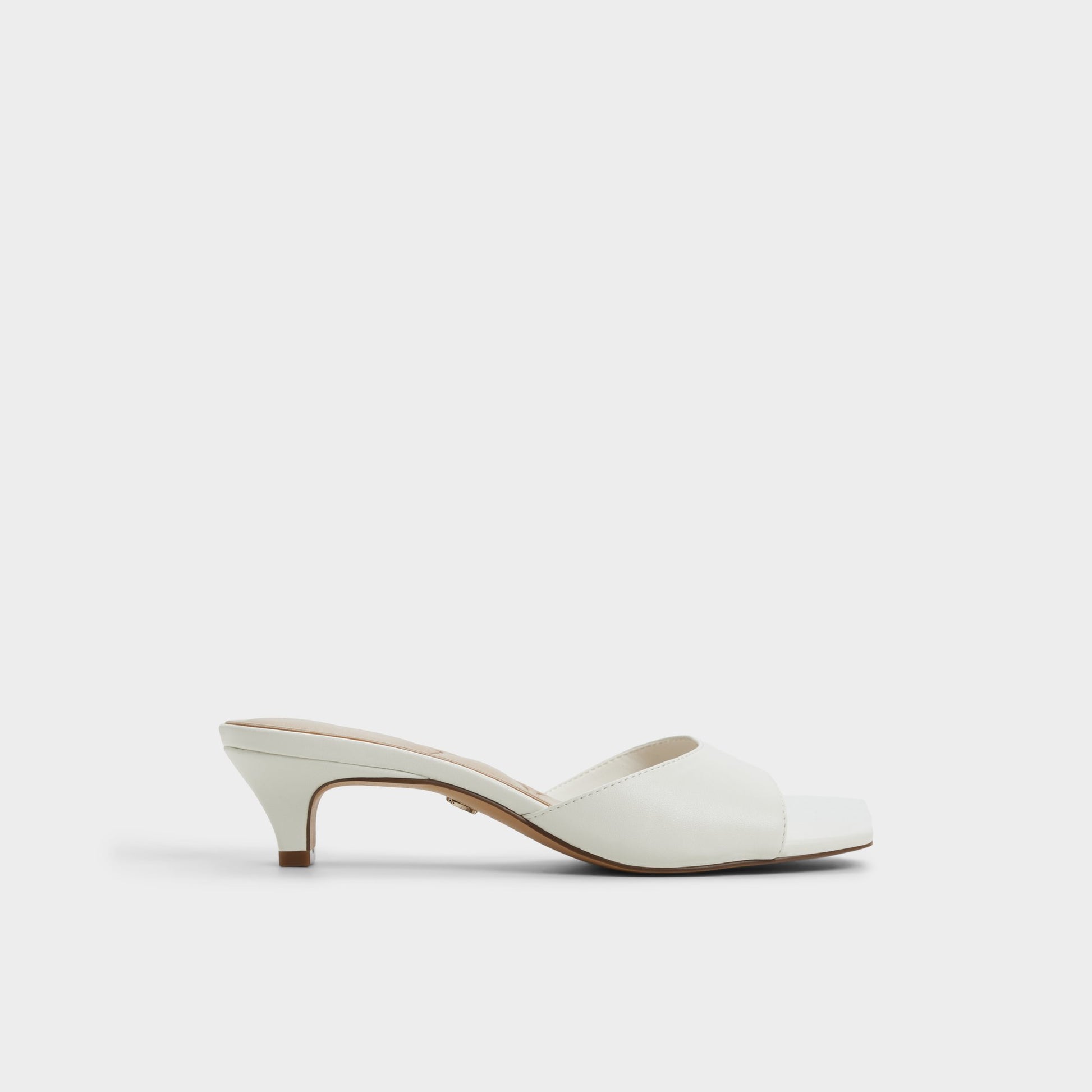Main View of White Haeden Heeled mule for Womens
