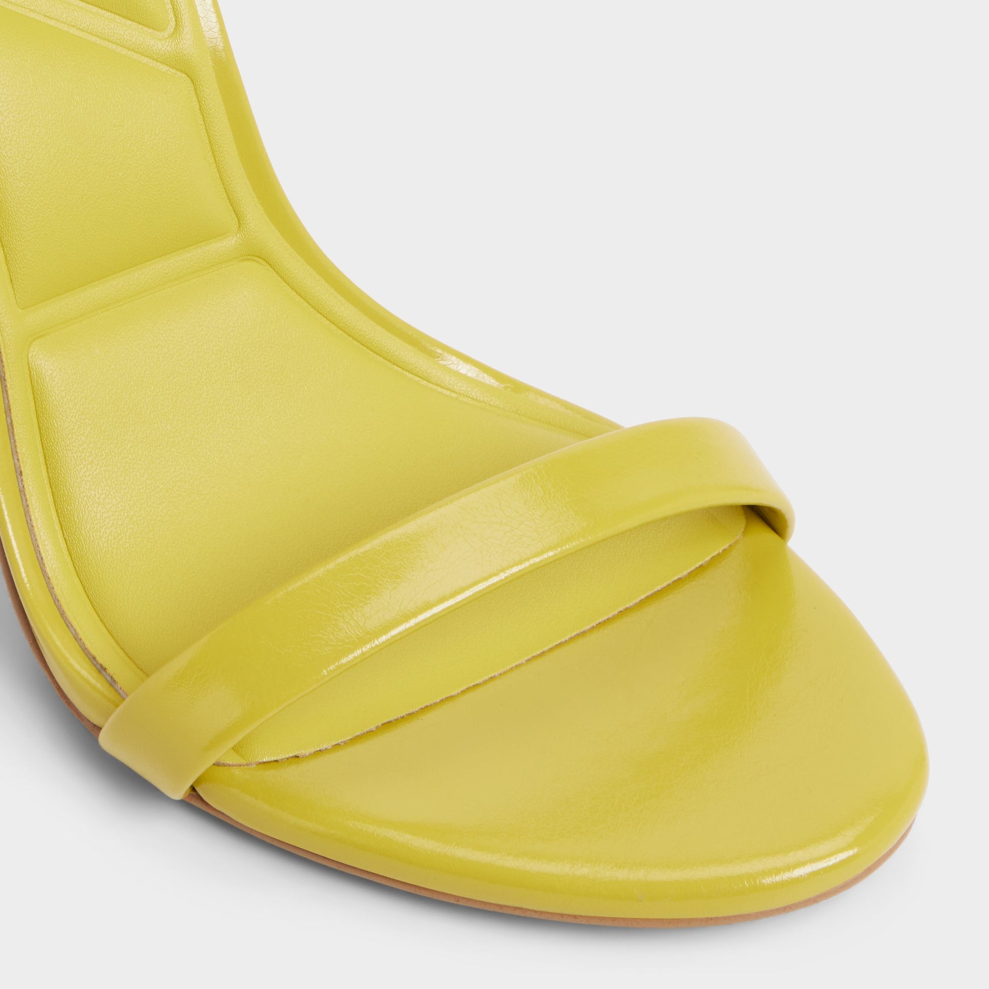 Close-up of the Lime Green Maristou Strappy heeled sandal