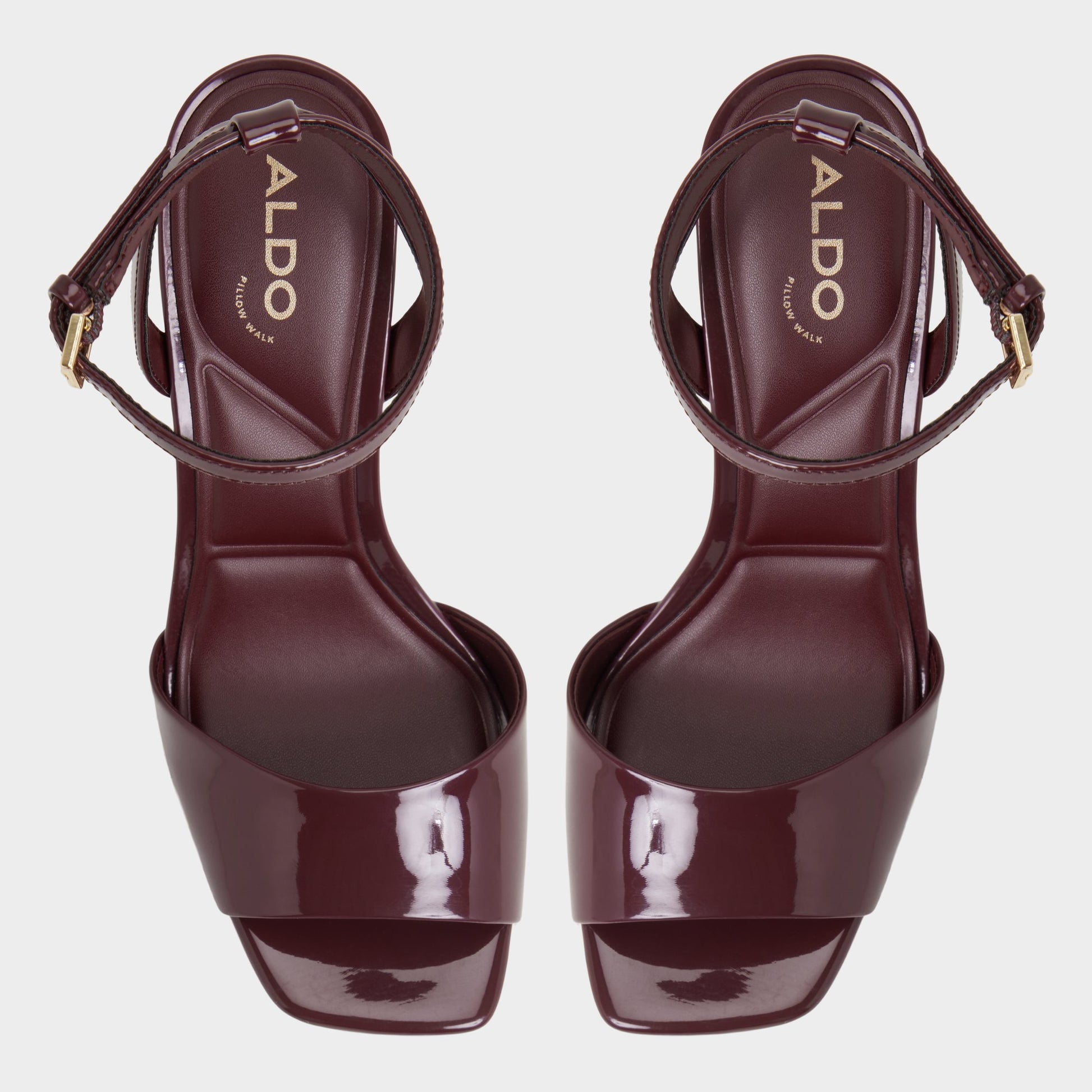 Top-down view of the Bordo Chicgleam Heeled sandal