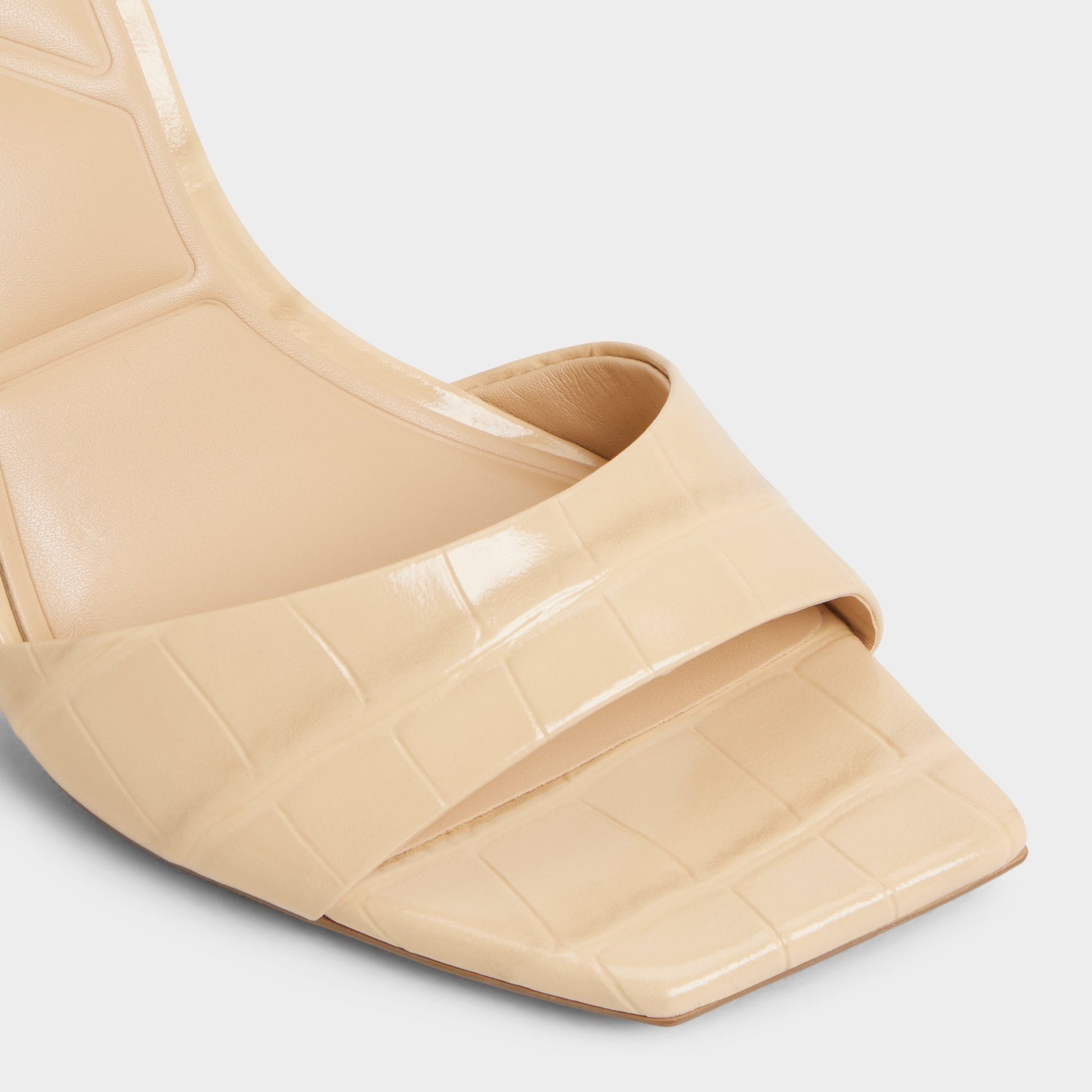 Close-up of the Medium Beige Harmonious Strappy heeled sandal