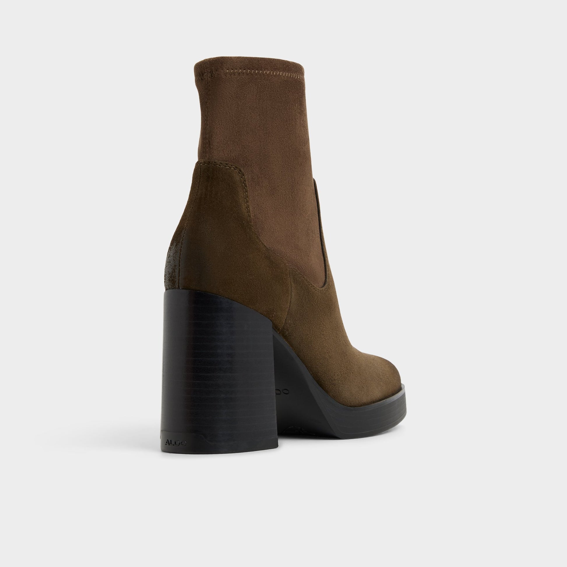 Three-quarter angle of Dark brown Seraphica Ankle boot's back side