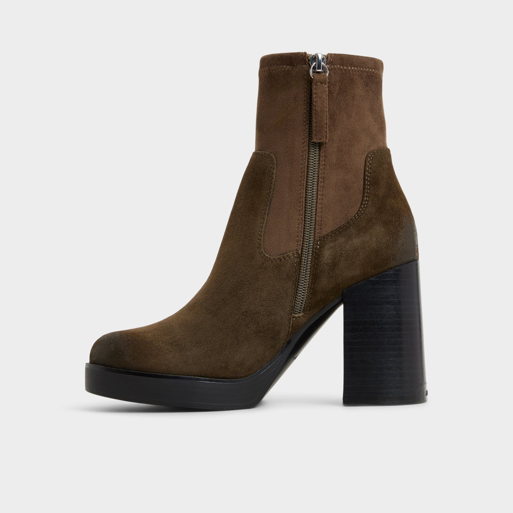 Side view of Dark brown Seraphica Ankle boot