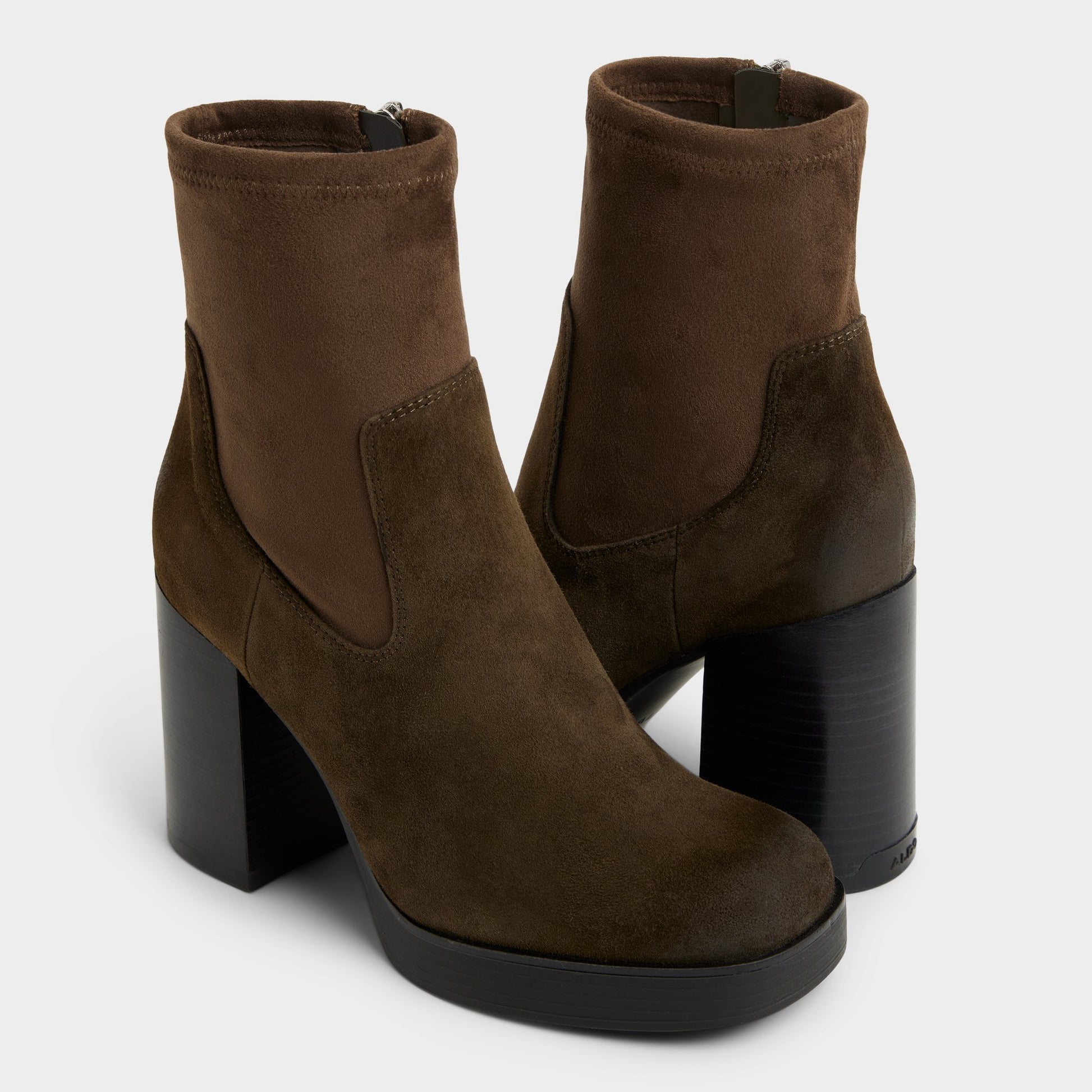 Highlighted view of a pair of Dark brown Seraphica Ankle boots