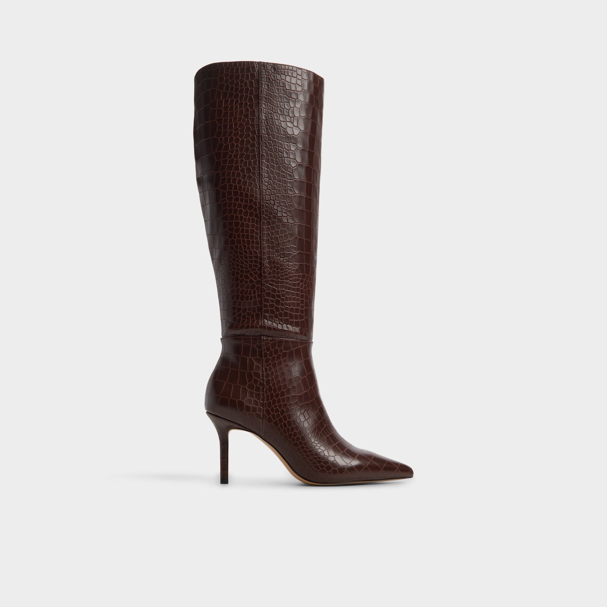 Main View of Dark brown Saphiria Knee-high boot for Womens