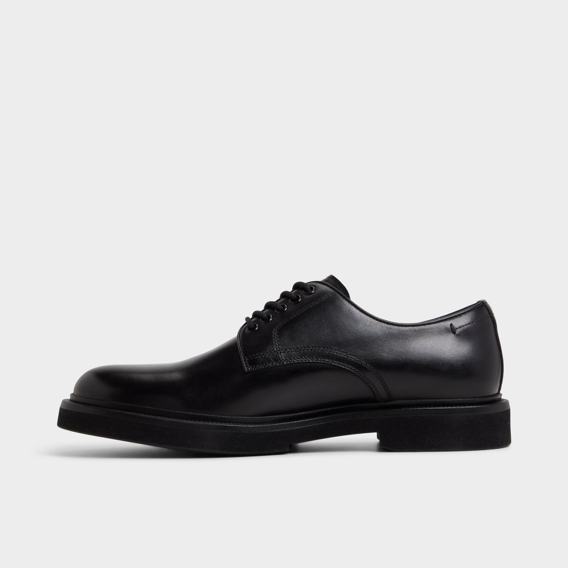 Side view of Black Geoff Derby shoe