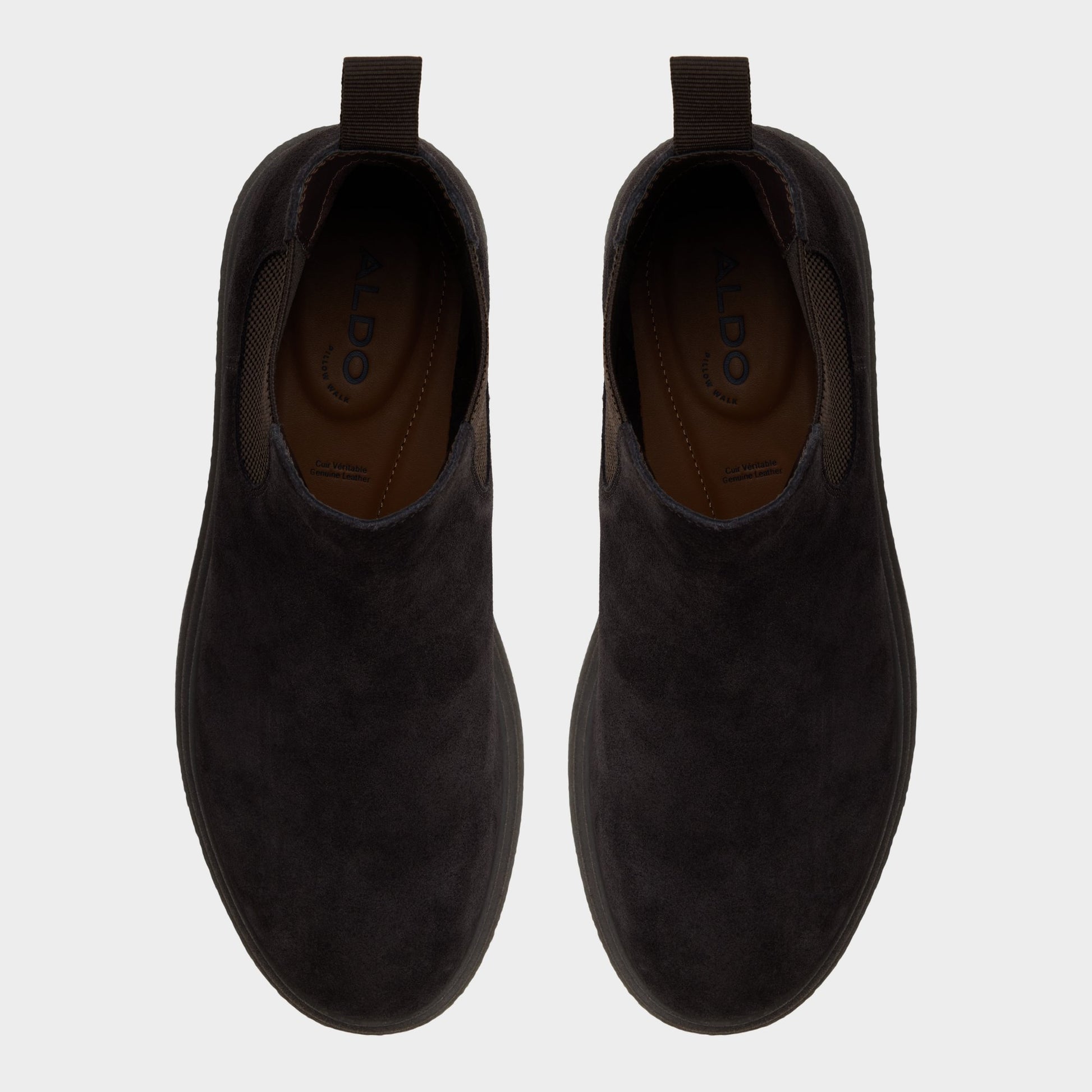 Top-down view of the Dark brown Zeddy Chelsea boot