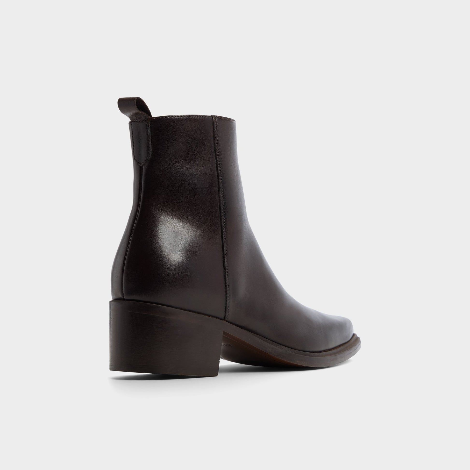 Three-quarter angle of Dark Brown Zappa Ankle boot's back side