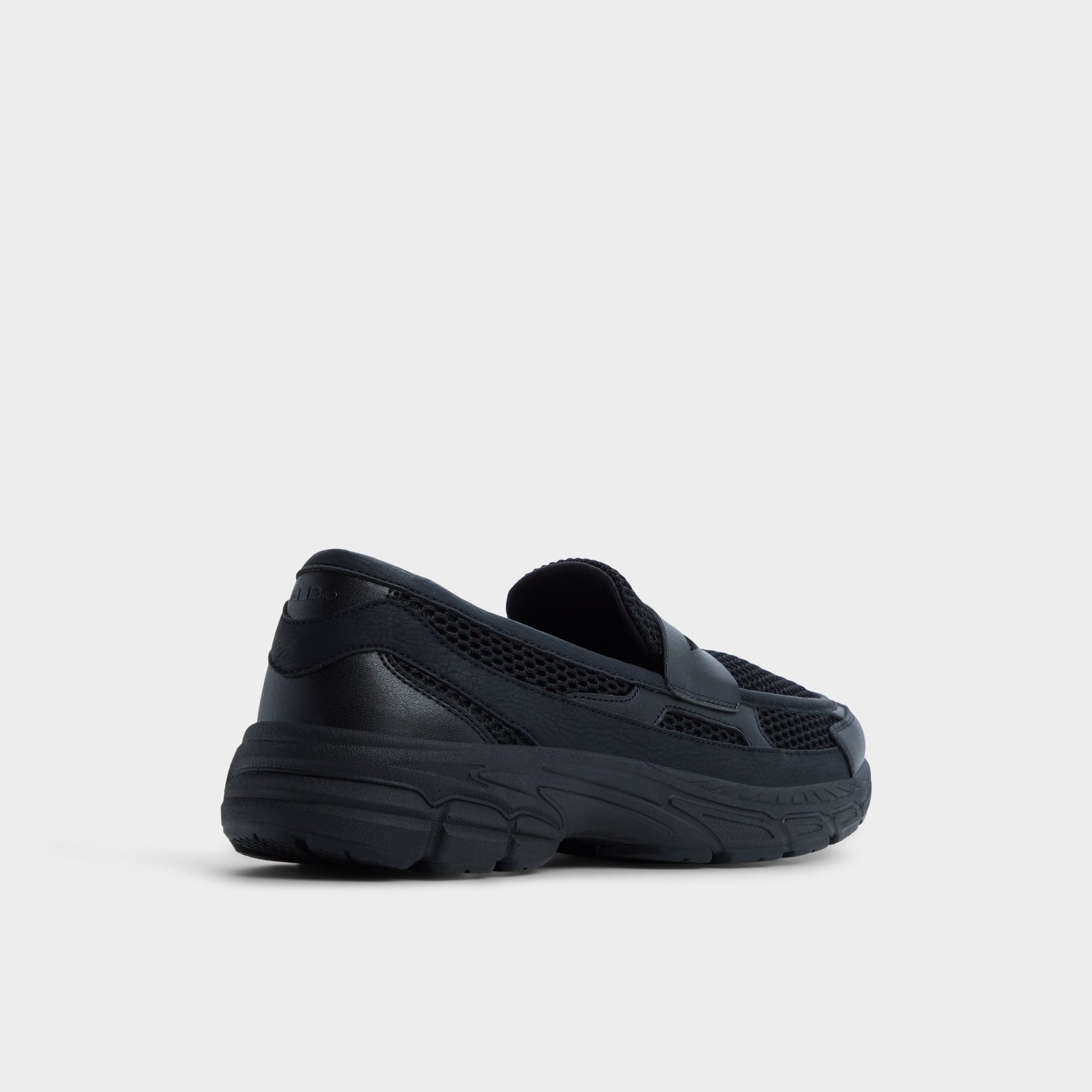 Three-quarter angle of Black Loafersnkr Slip-on sneaker's back side