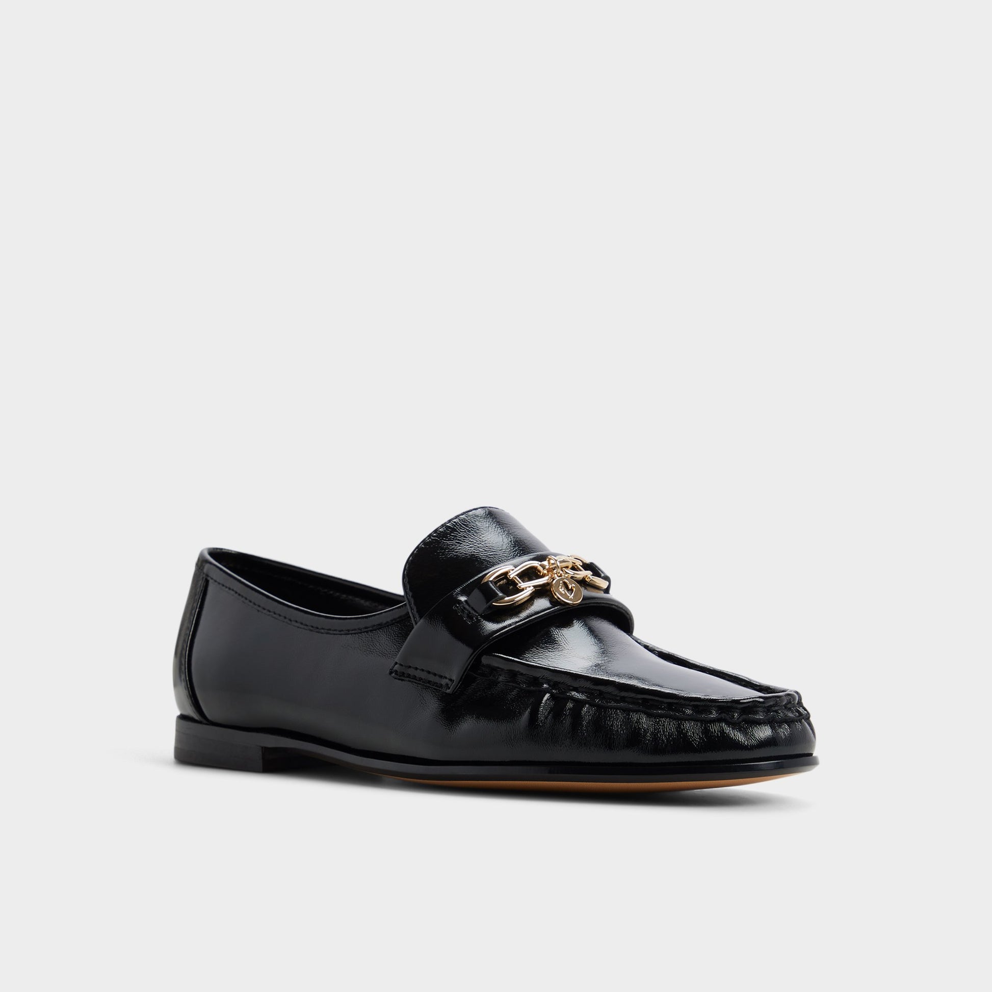 Three-quarter angle of Black Verillon Loafer's front side