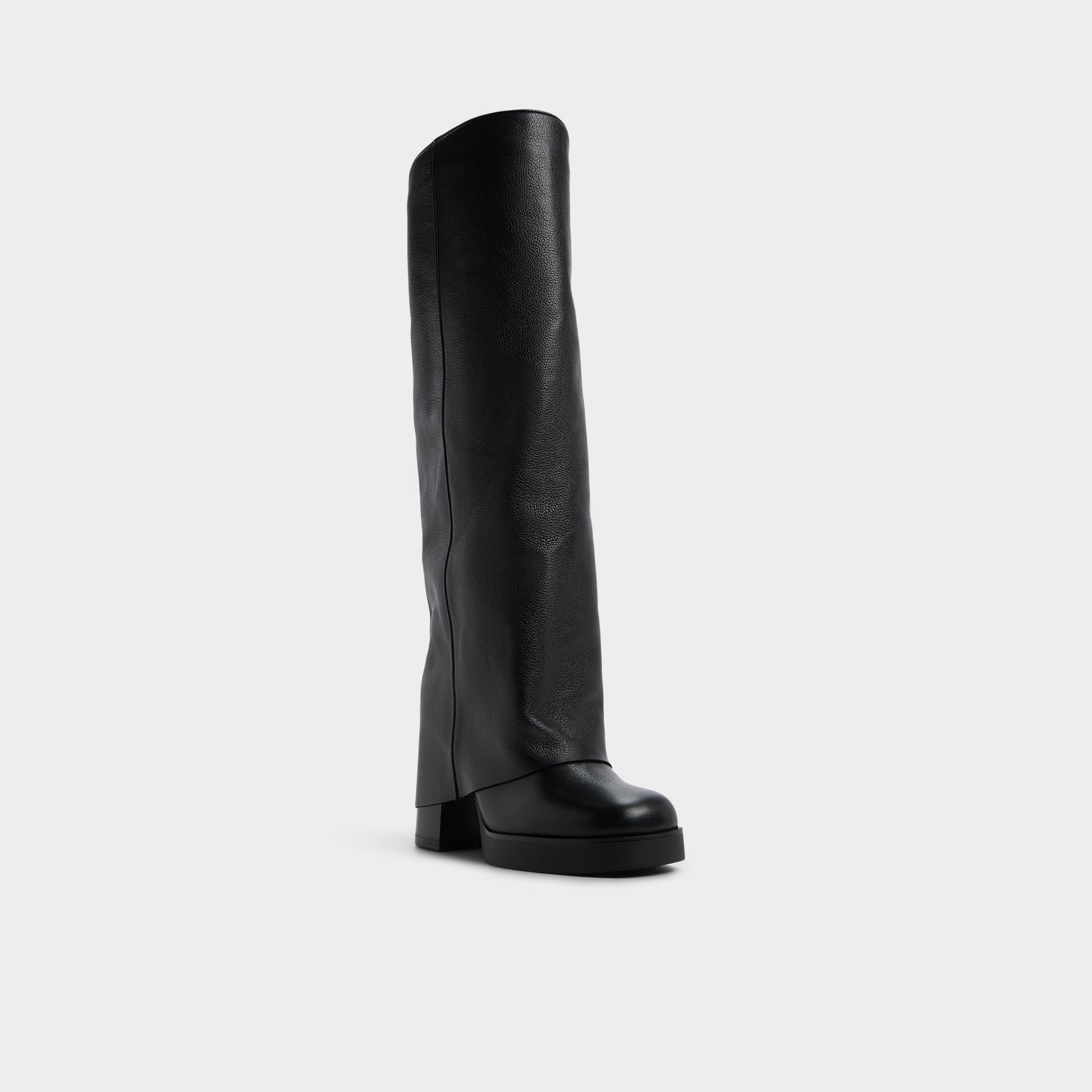 Three-quarter angle of Black Maeveh Knee-high boot's front side