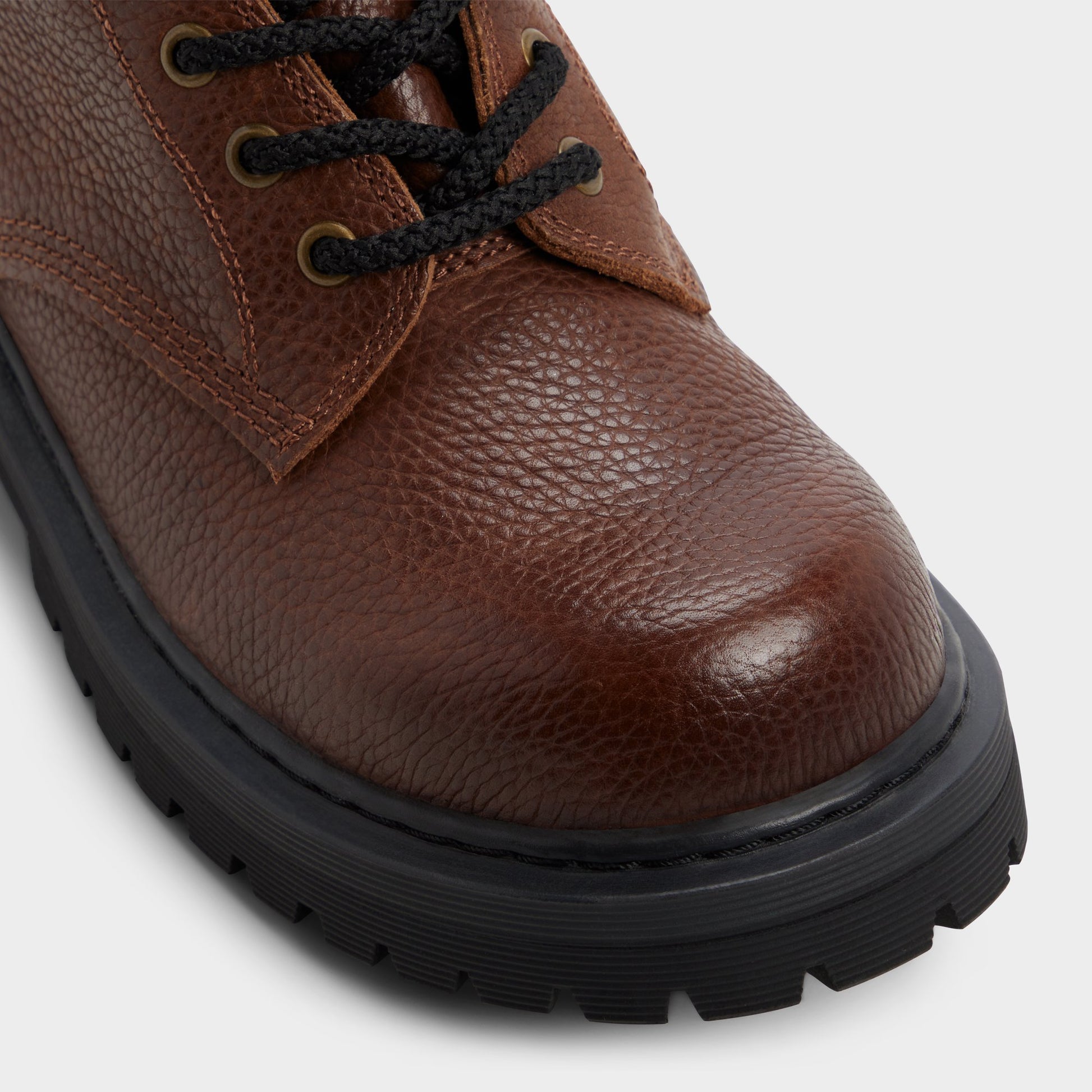 Close-up of the Dark brown Doublezero Combat boot