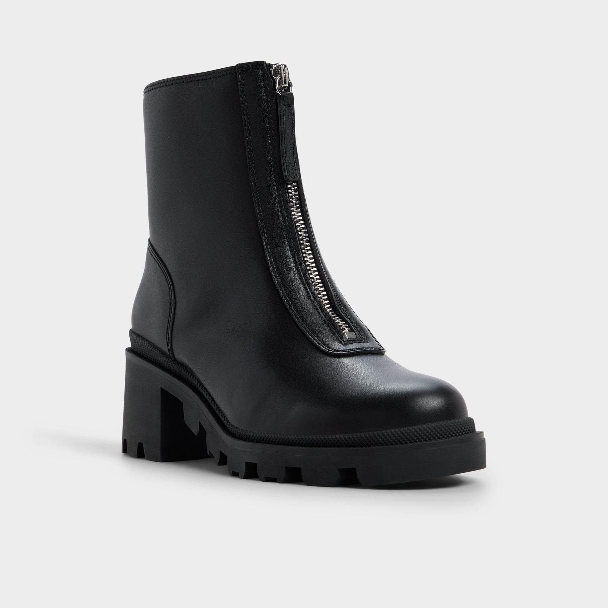 Three-quarter angle of Black Merielle Ankle boot's front side