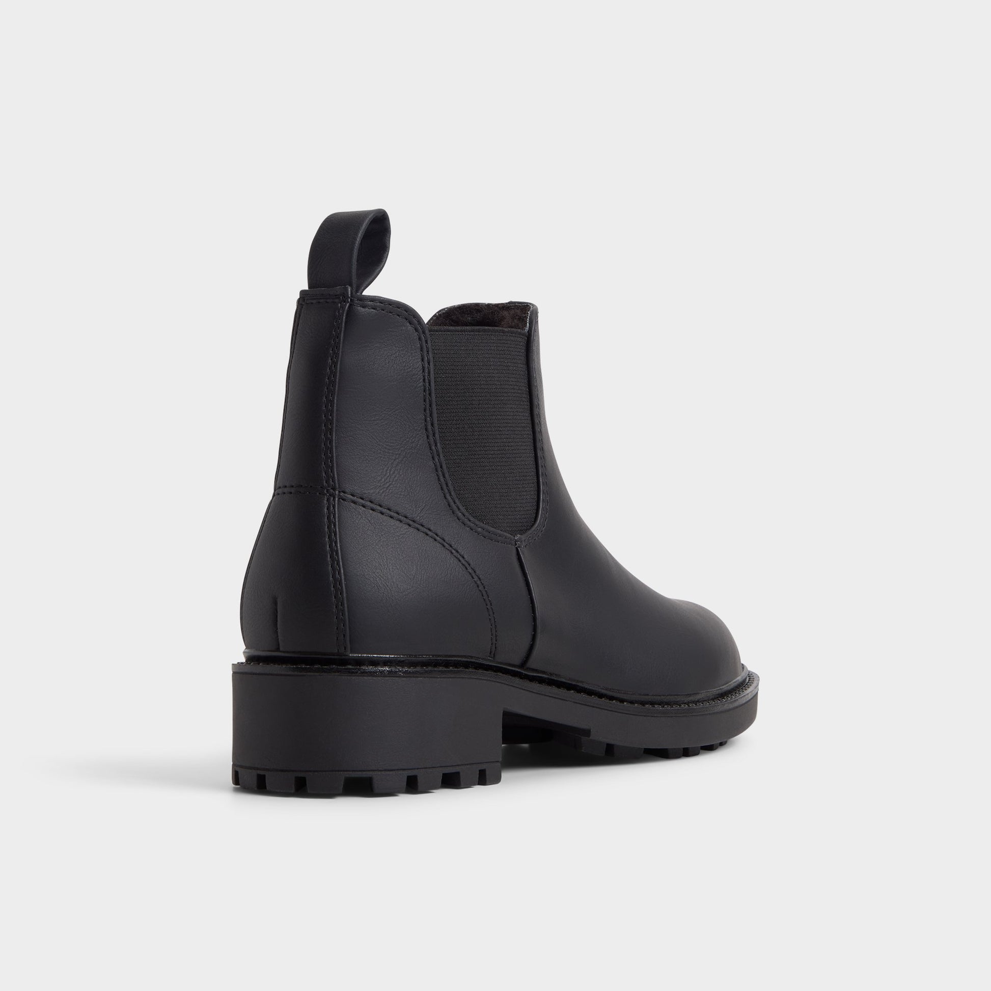 Three-quarter angle of Black Faverwham Chelsea boot's back side