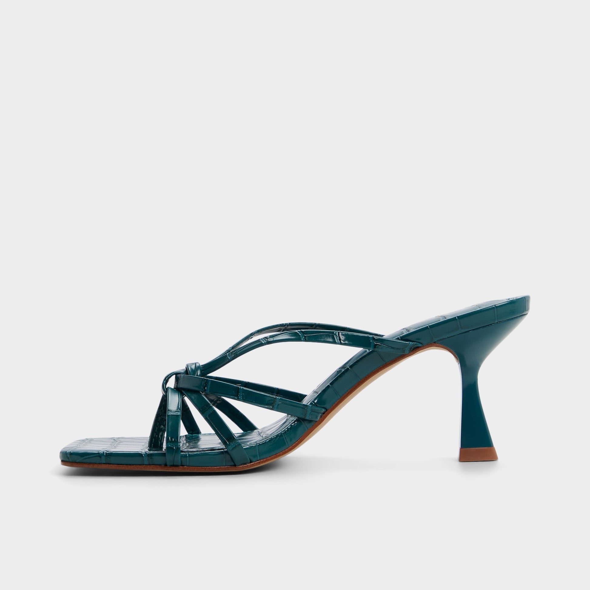 Side view of Other green Lumera Heeled mule