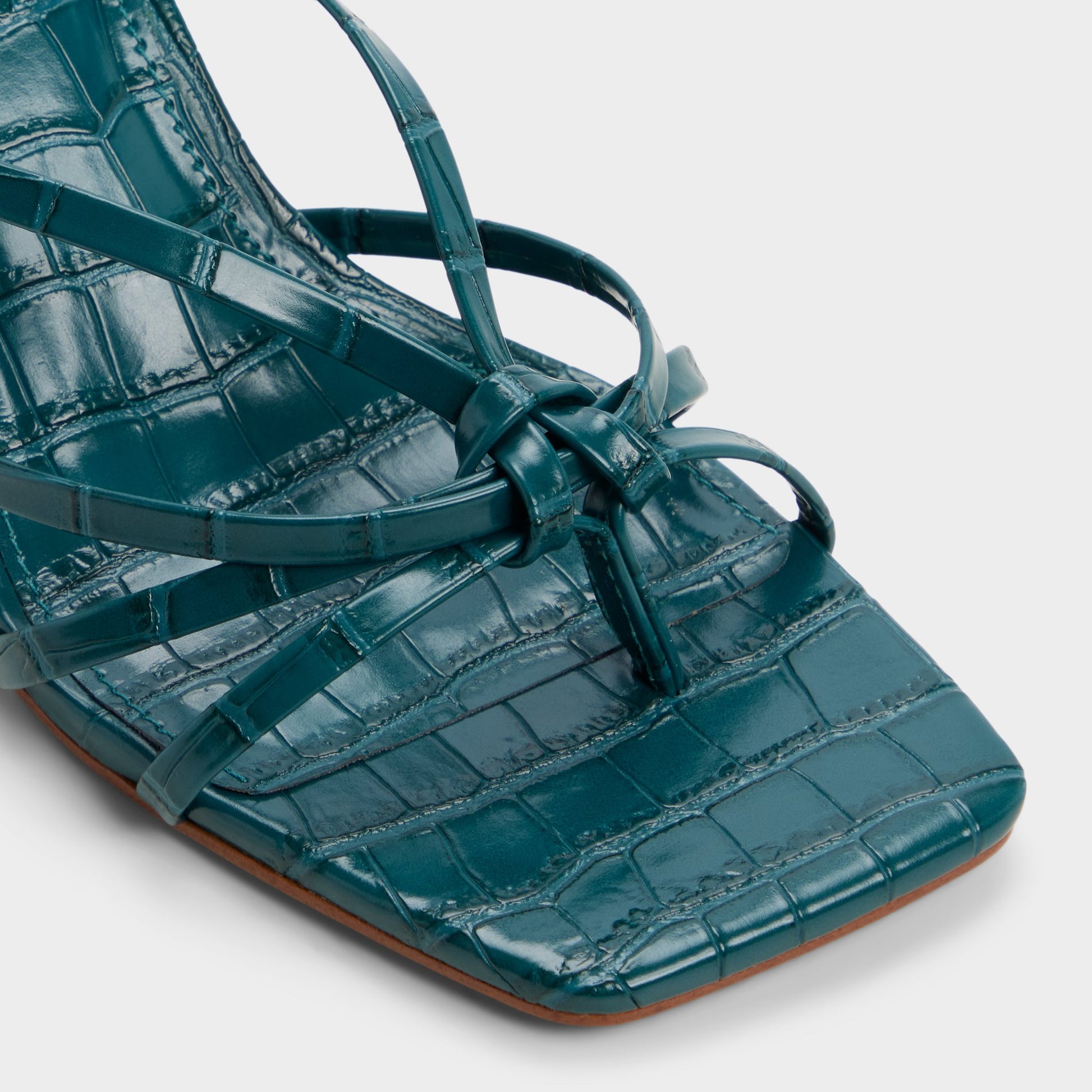 Close-up of the Other green Lumera Heeled mule