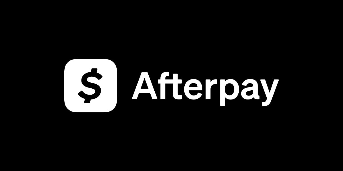 Afterpay logo on a black background