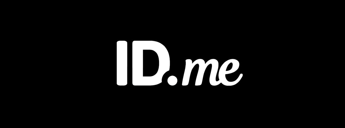 White 'ID.me' logo on a black background