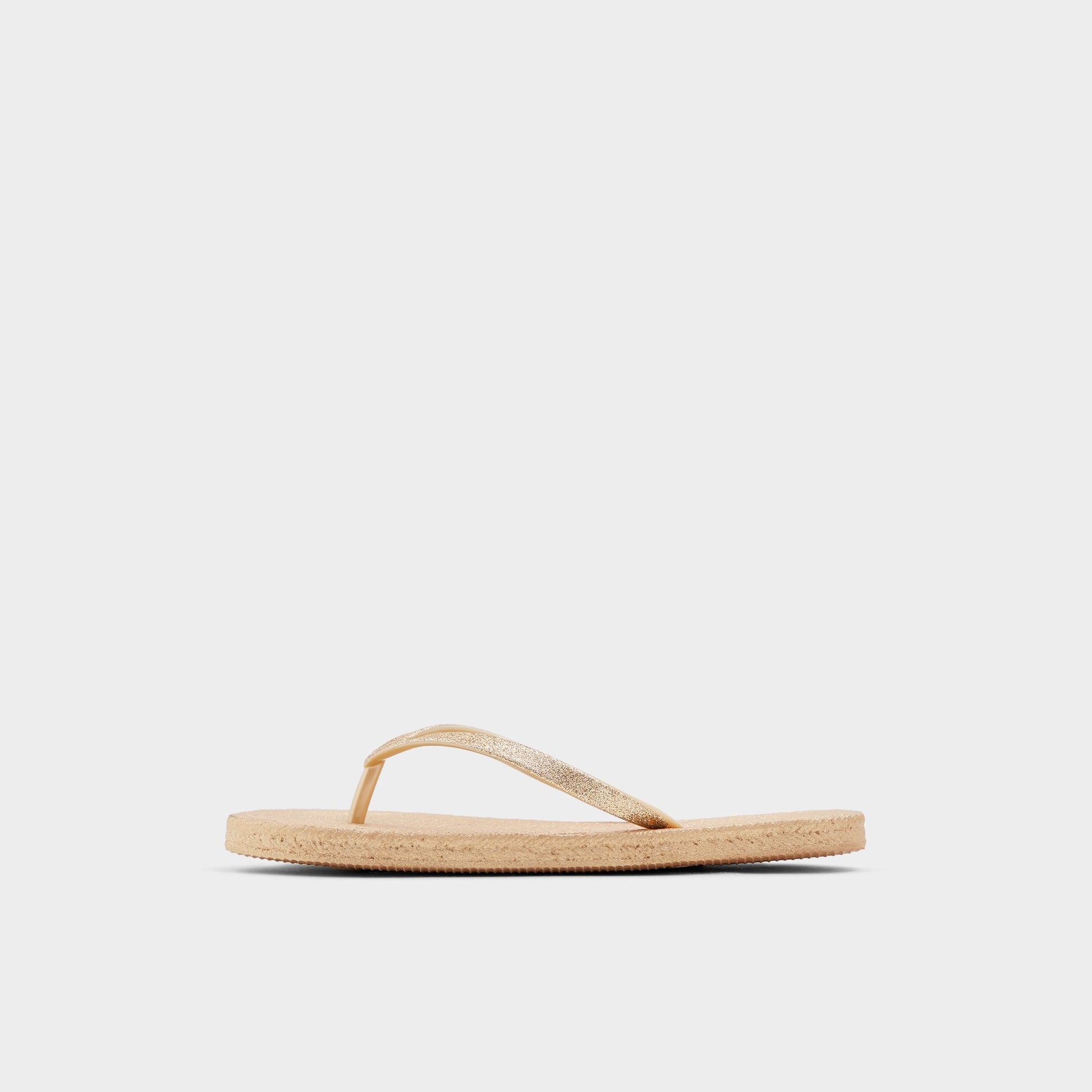 Side view of Gold Aloomba Flip flop