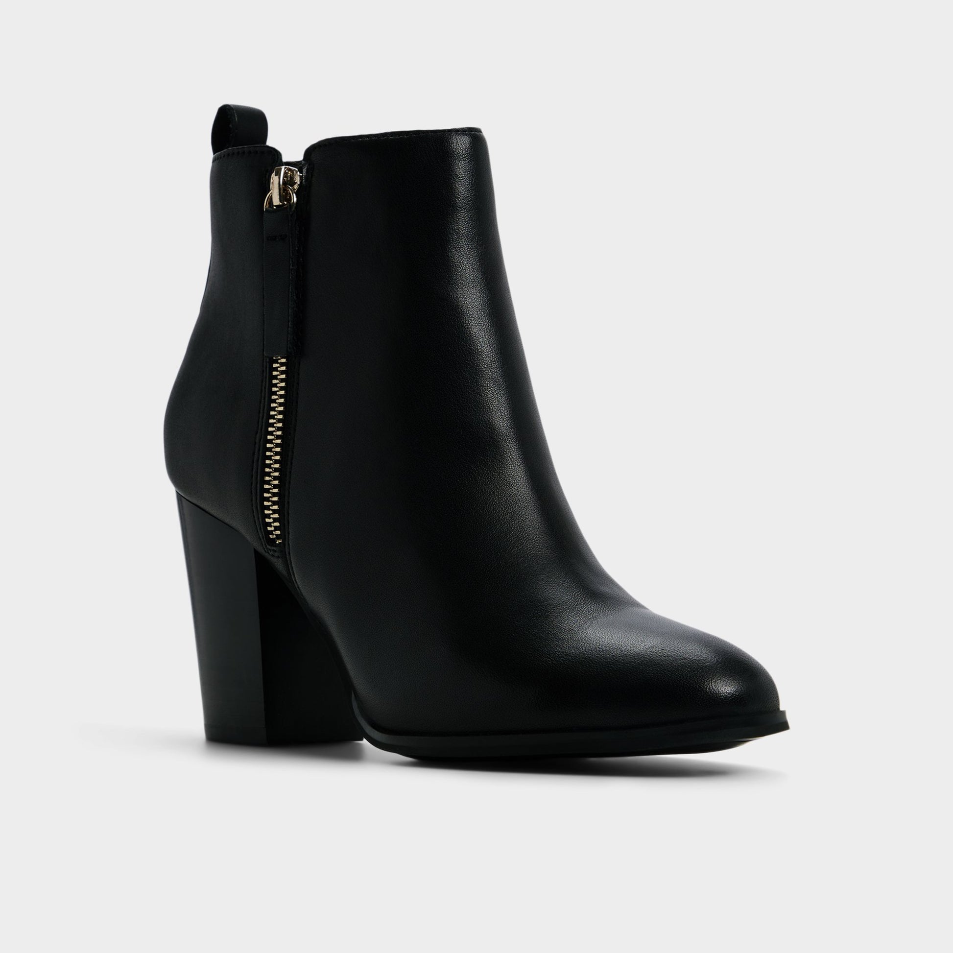 Three-quarter angle of Black Noemieflex Ankle boot's front side