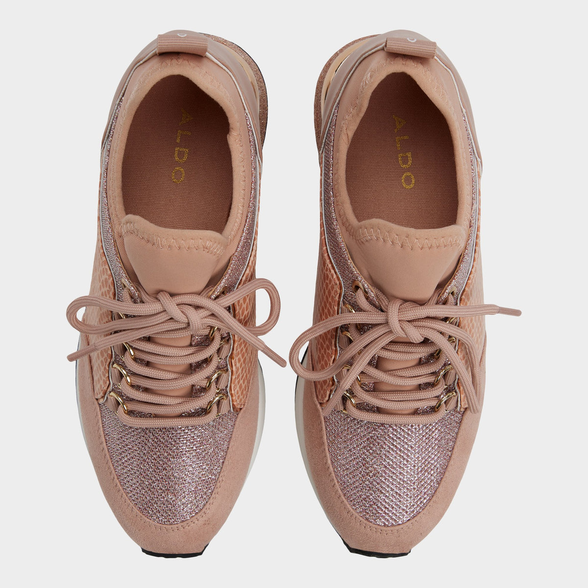 Top-down view of the Rose gold Courtwood Sneaker