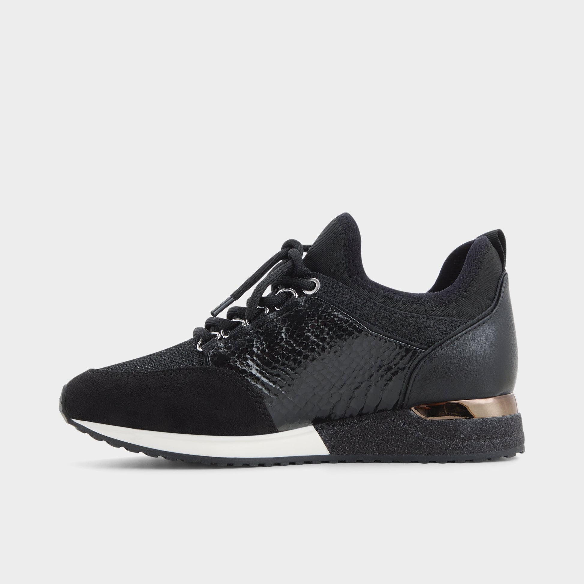 Side view of Black Courtwood Sneaker