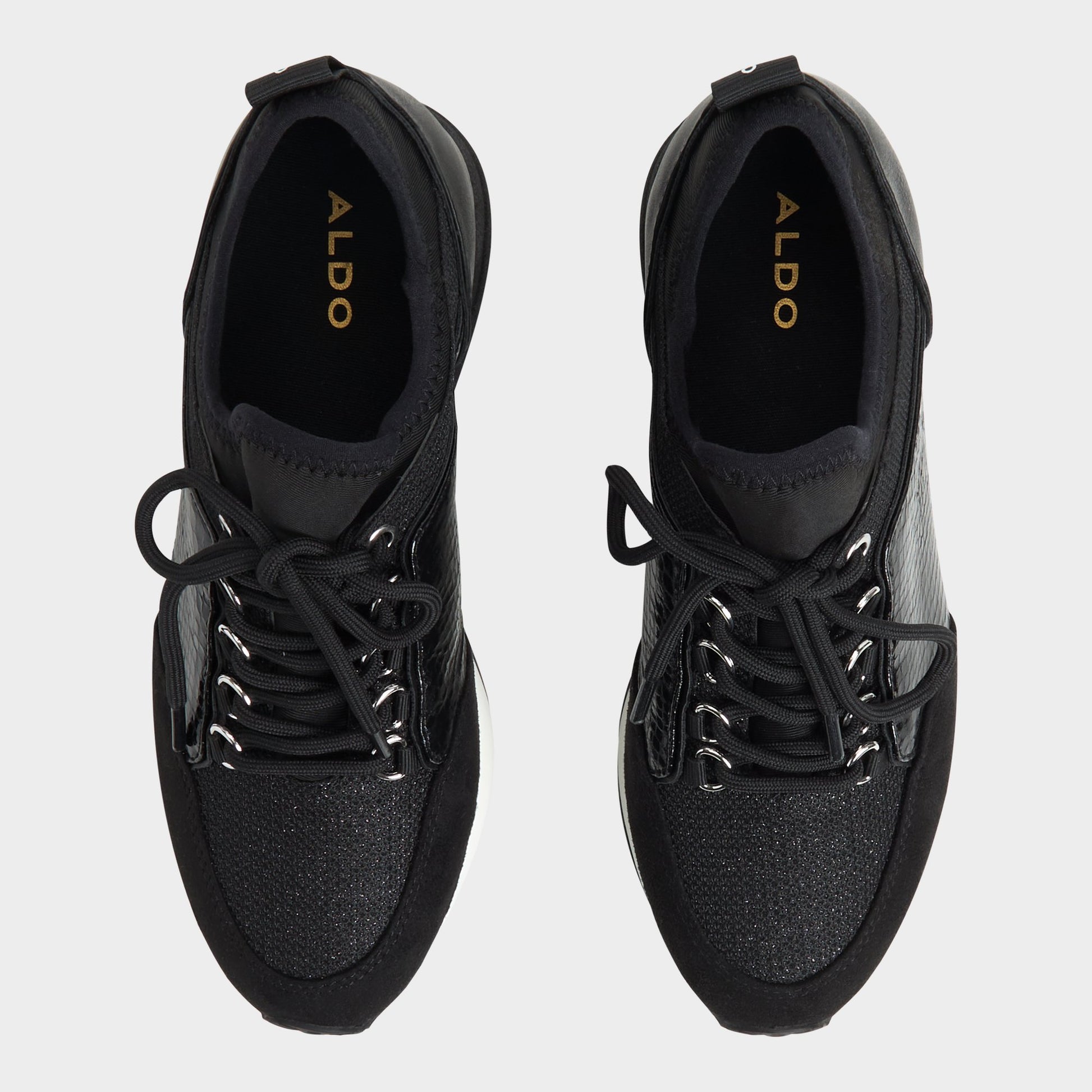 Top-down view of the Black Courtwood Sneaker