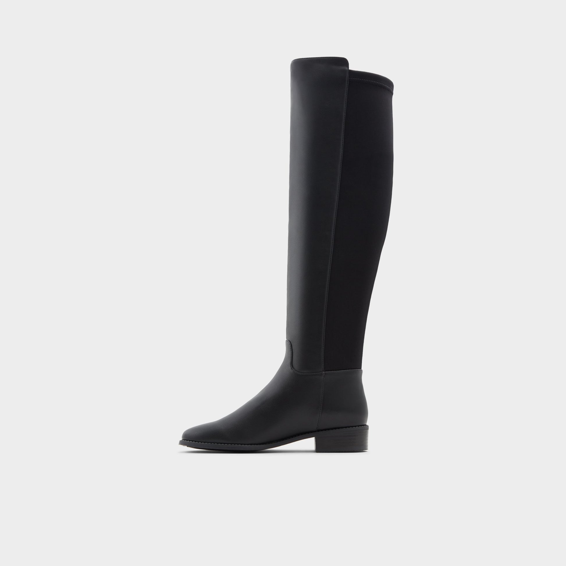 Side view of Black Aahliyah Knee-high boot