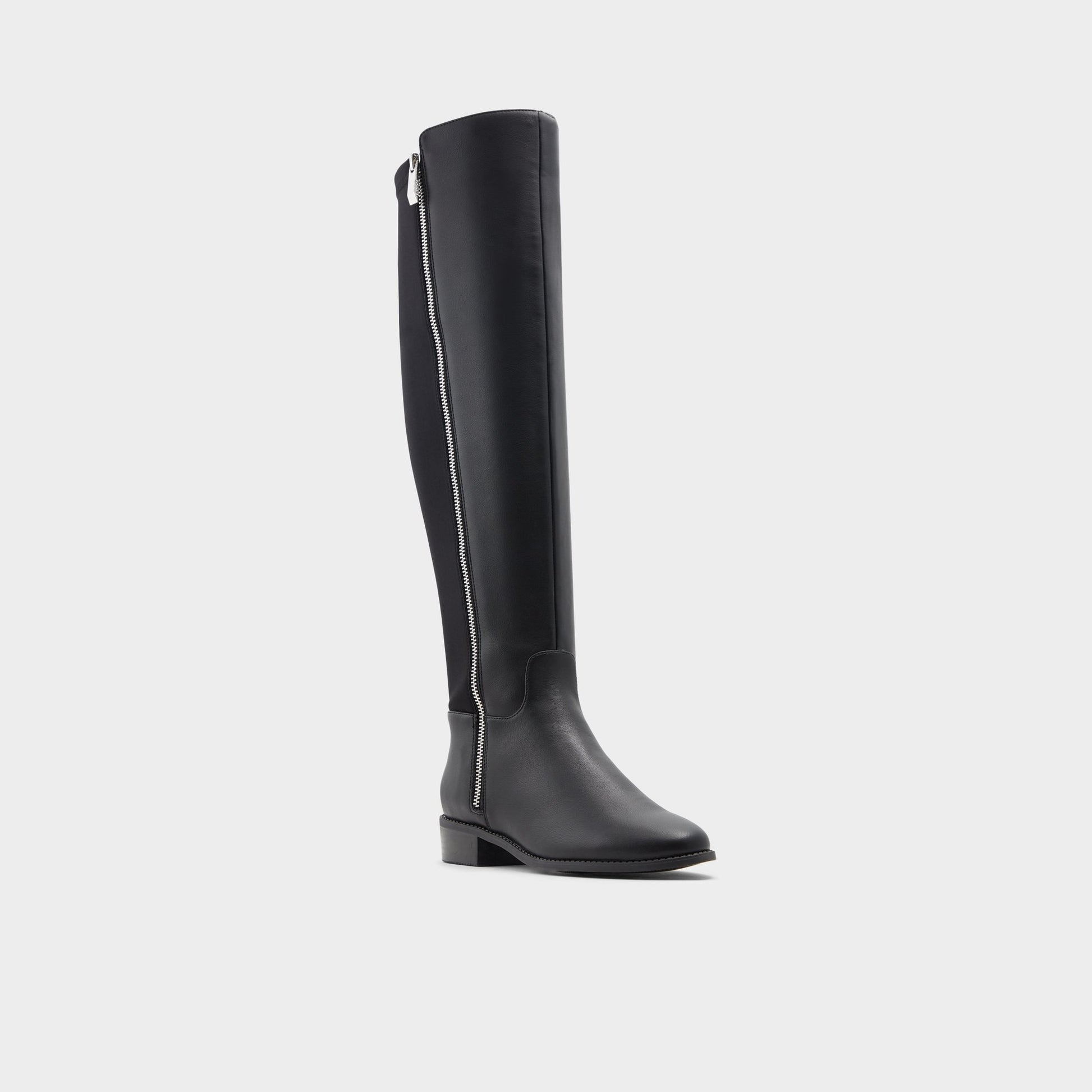 Three-quarter angle of Black Aahliyah Knee-high boot's front side