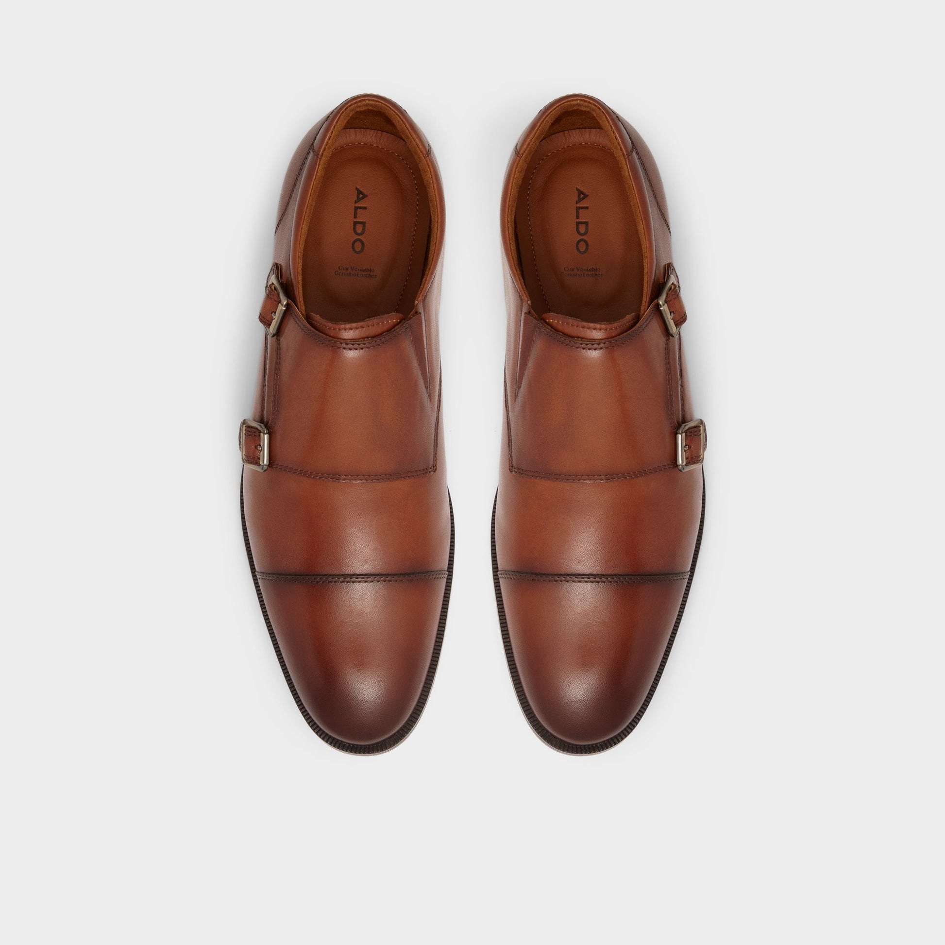 Vue de dessus de la Cognac Holtlanflex Mocassin double boucle