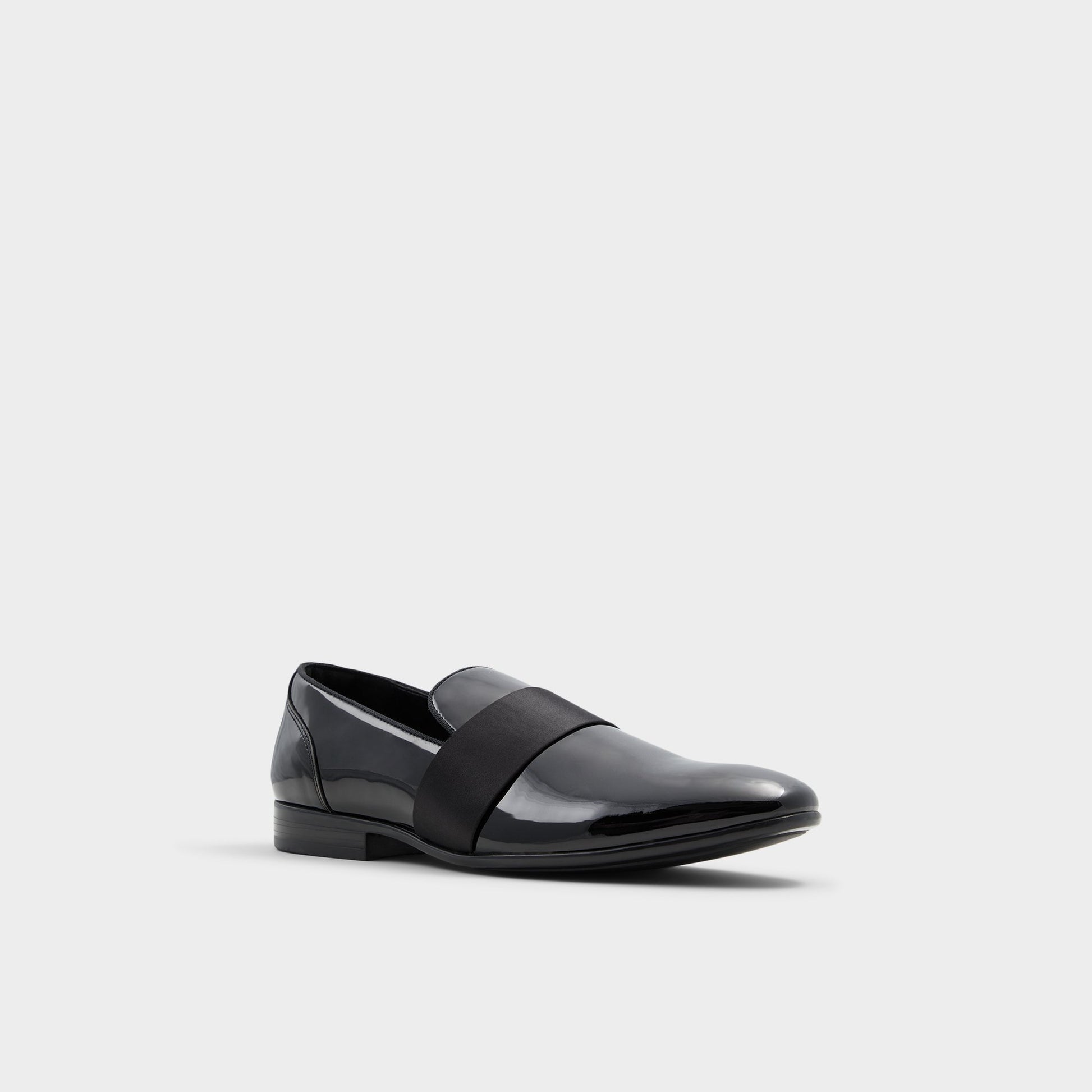 Three-quarter angle of Open Black Asaria Loafer's front side