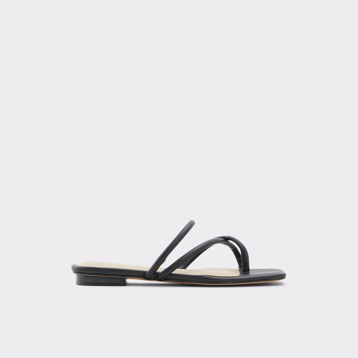 Main View of Black Mounis Strappy flat sandal for Womens