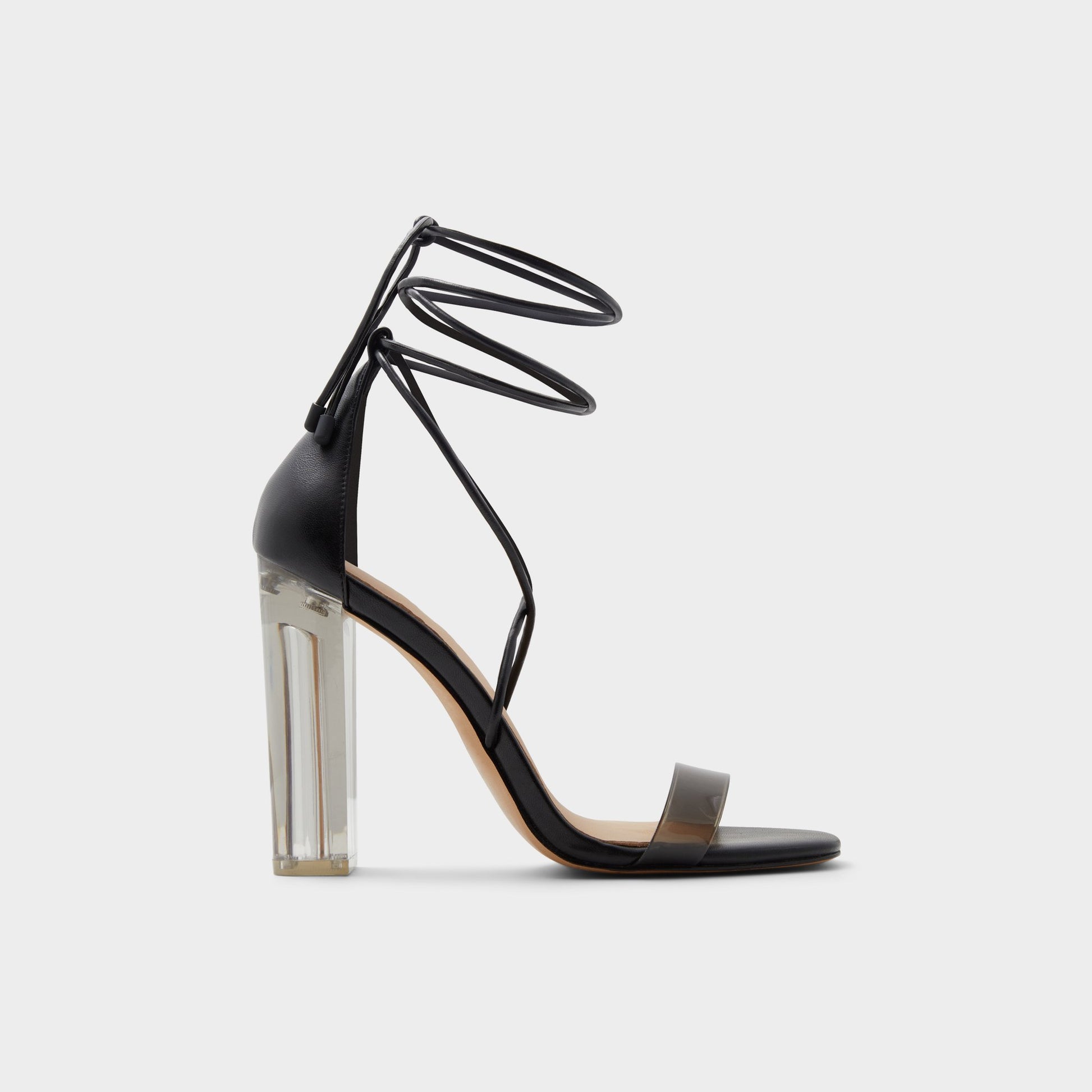 Main View of Black Onardonia Black strappy sandal for Womens