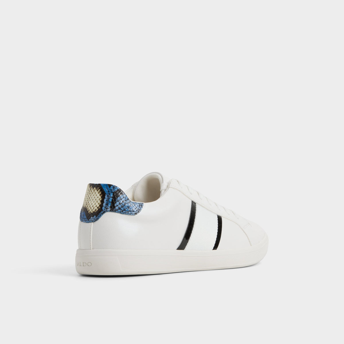 Three-quarter angle of White Cowien Low top sneaker's back side