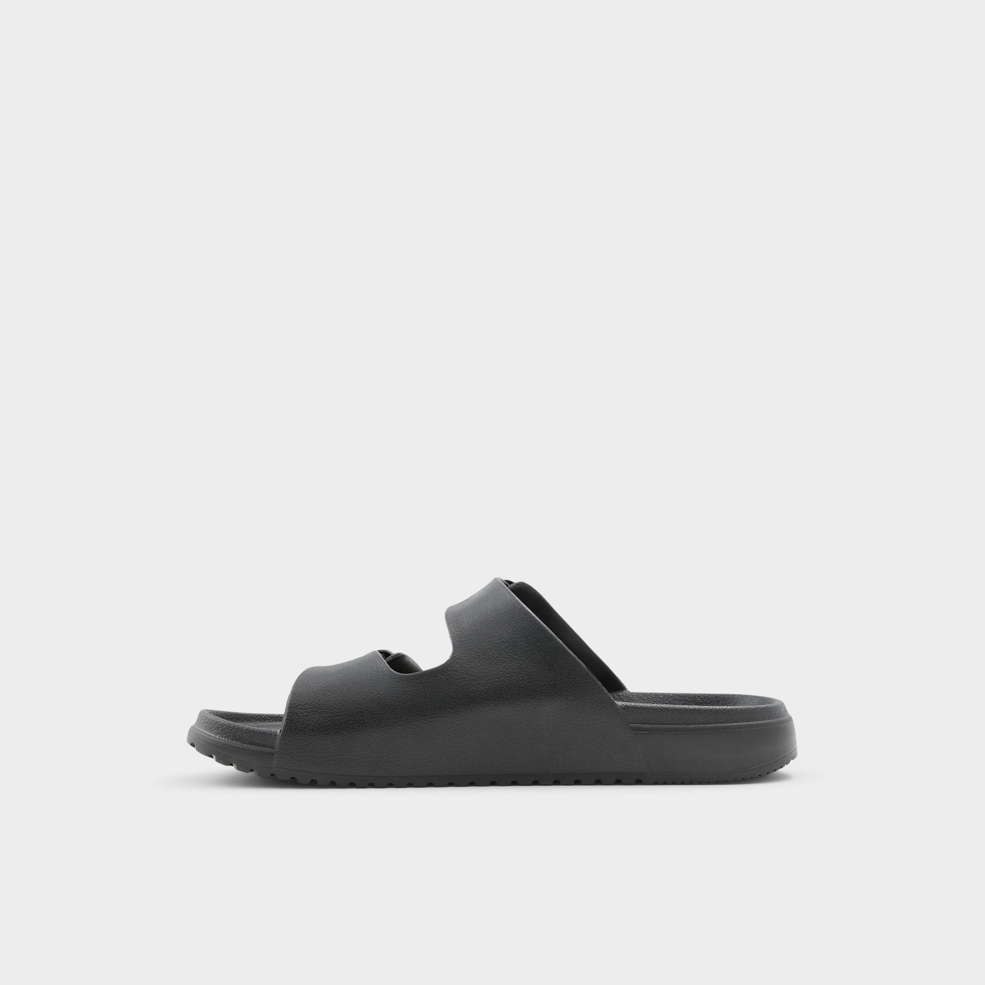 Side view of Black Hideo Slide sandal