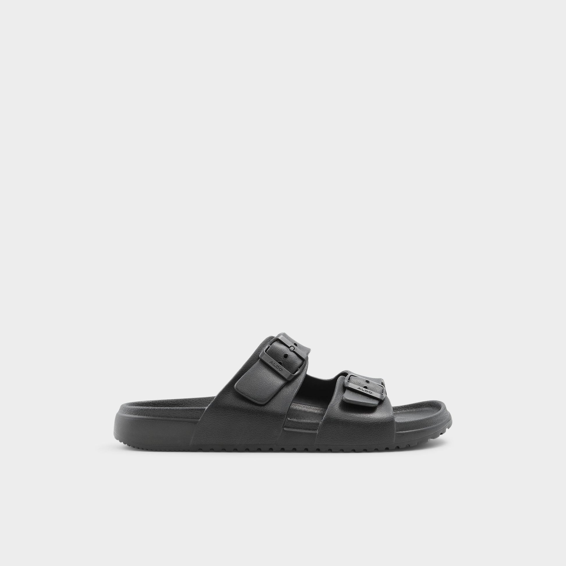 Main View of Black Hideo Slide sandal for Mens