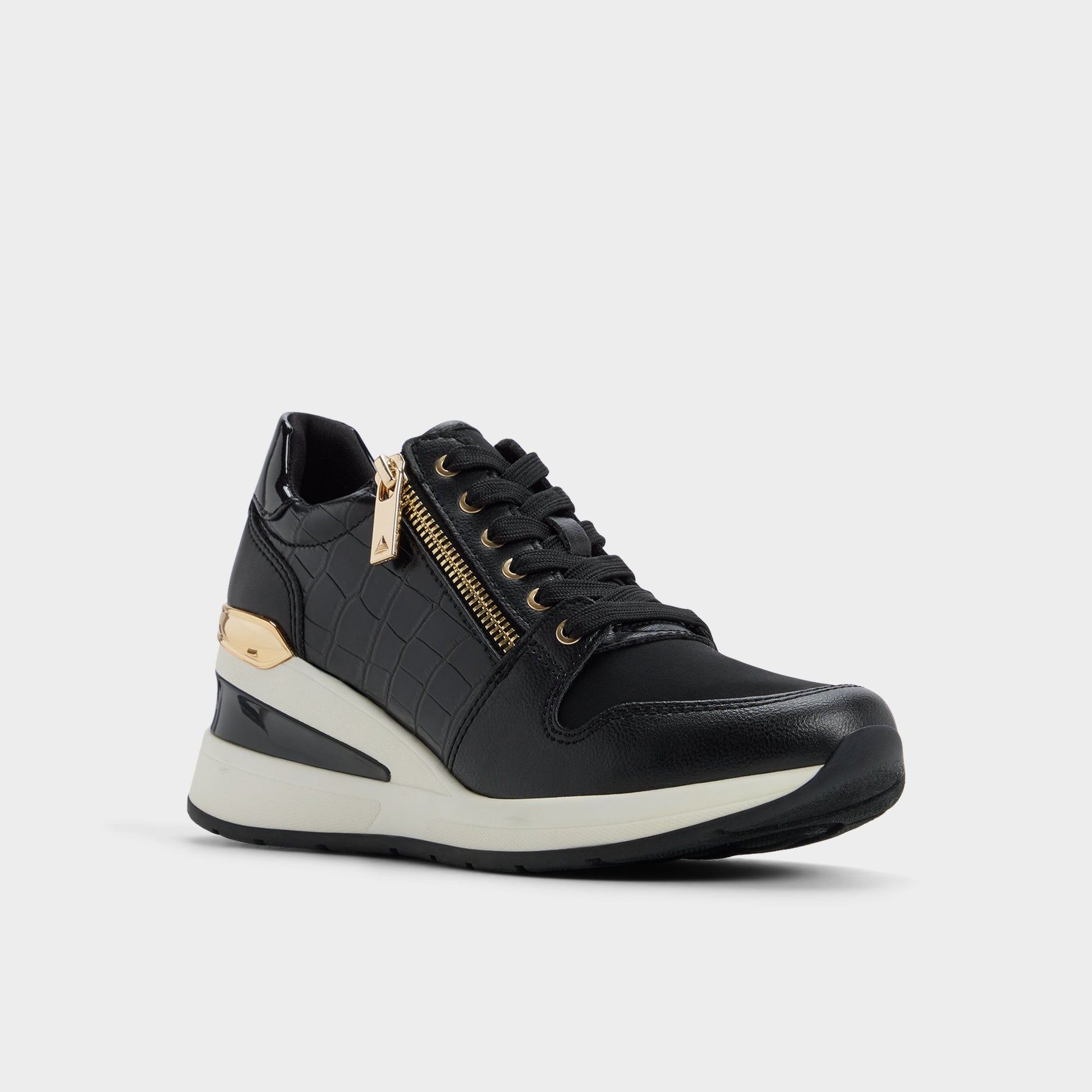 Three-quarter angle of Black Adwiwia Sneaker's front side