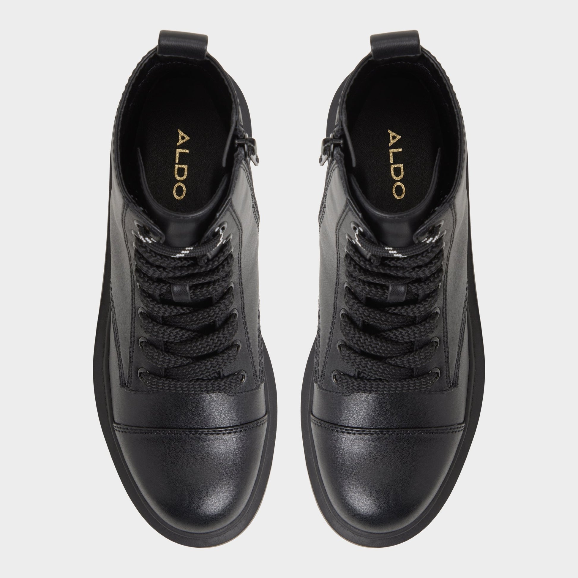 Top-down view of the Black Goer Combat ankle boot