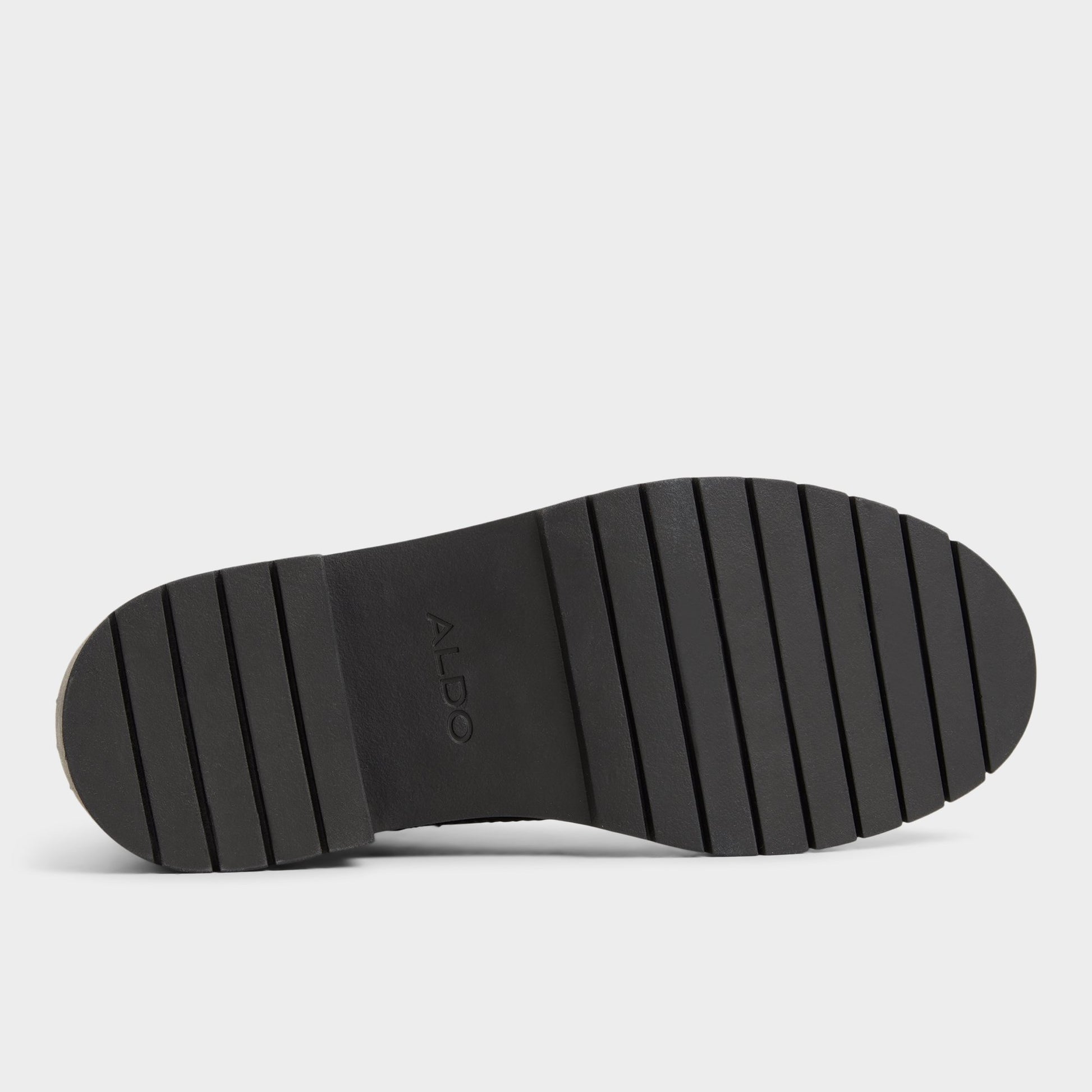 View of Black Goer Combat ankle boot's sole