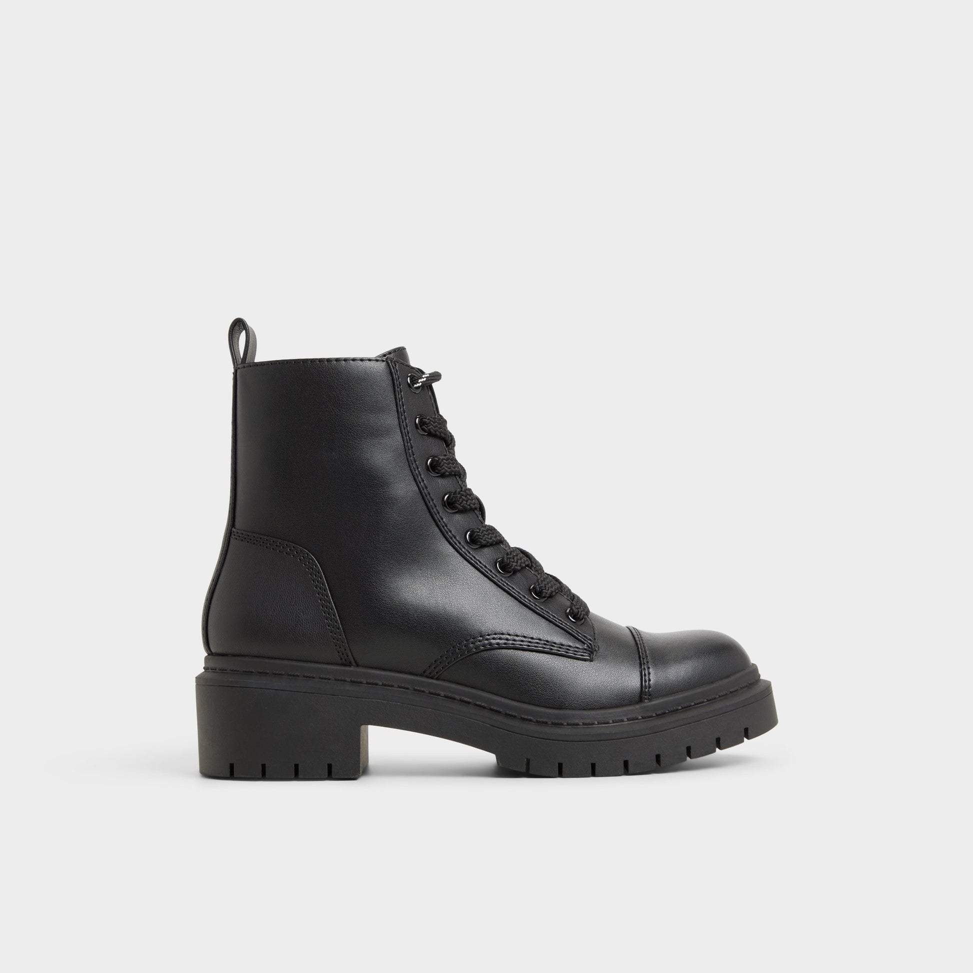 Main View of Black Goer Combat ankle boot for Womens