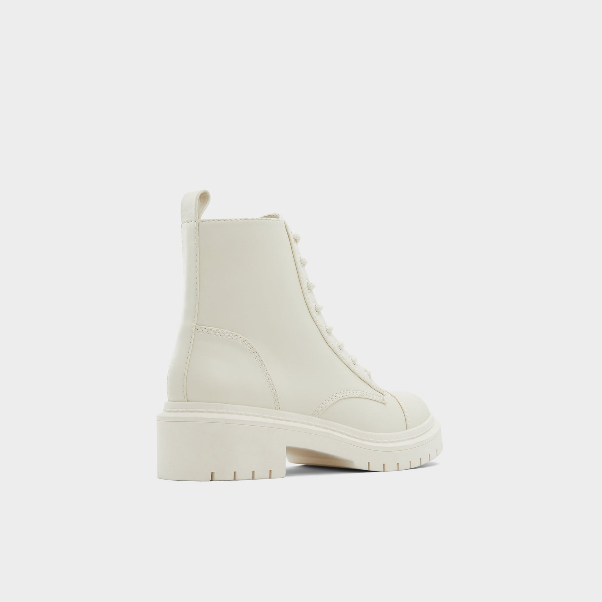 Three-quarter angle of Other White Goer Combat ankle boot's back side