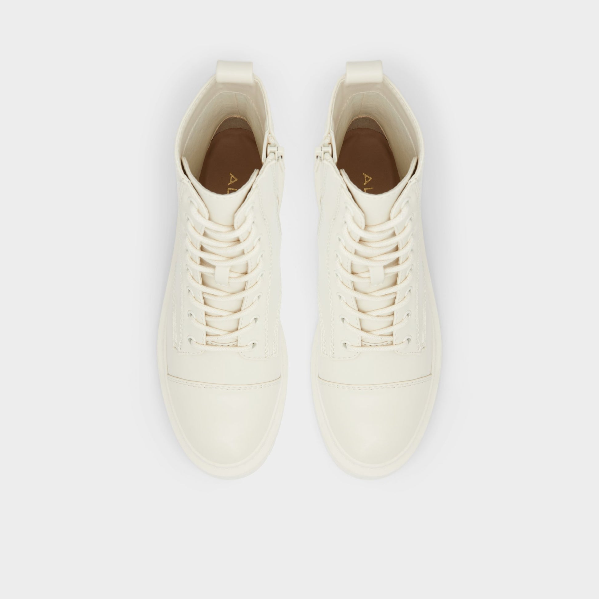 Top-down view of the Other White Goer Combat ankle boot