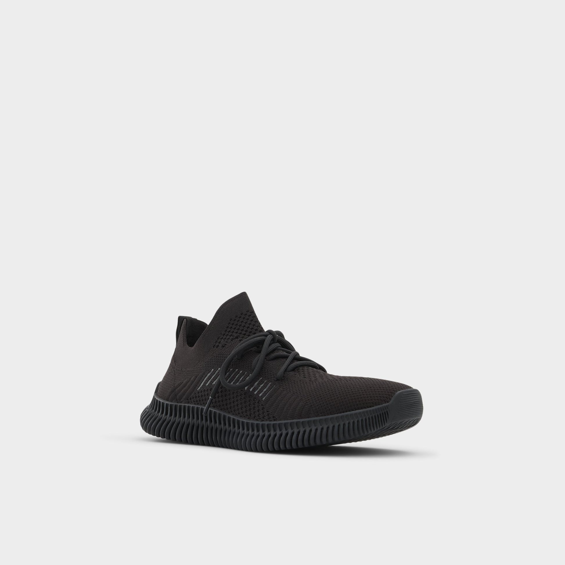 Three-quarter angle of Black Gilgai Jogger sneaker's front side