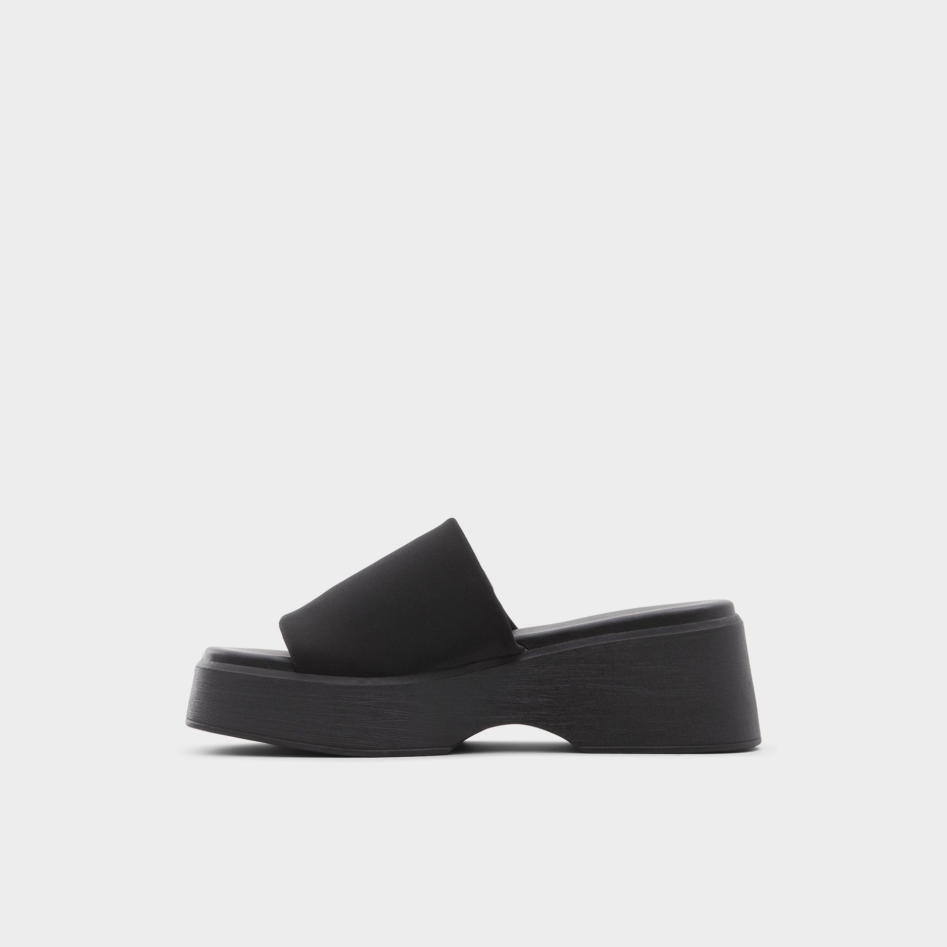 Side view of Black Yassu Platform sandal